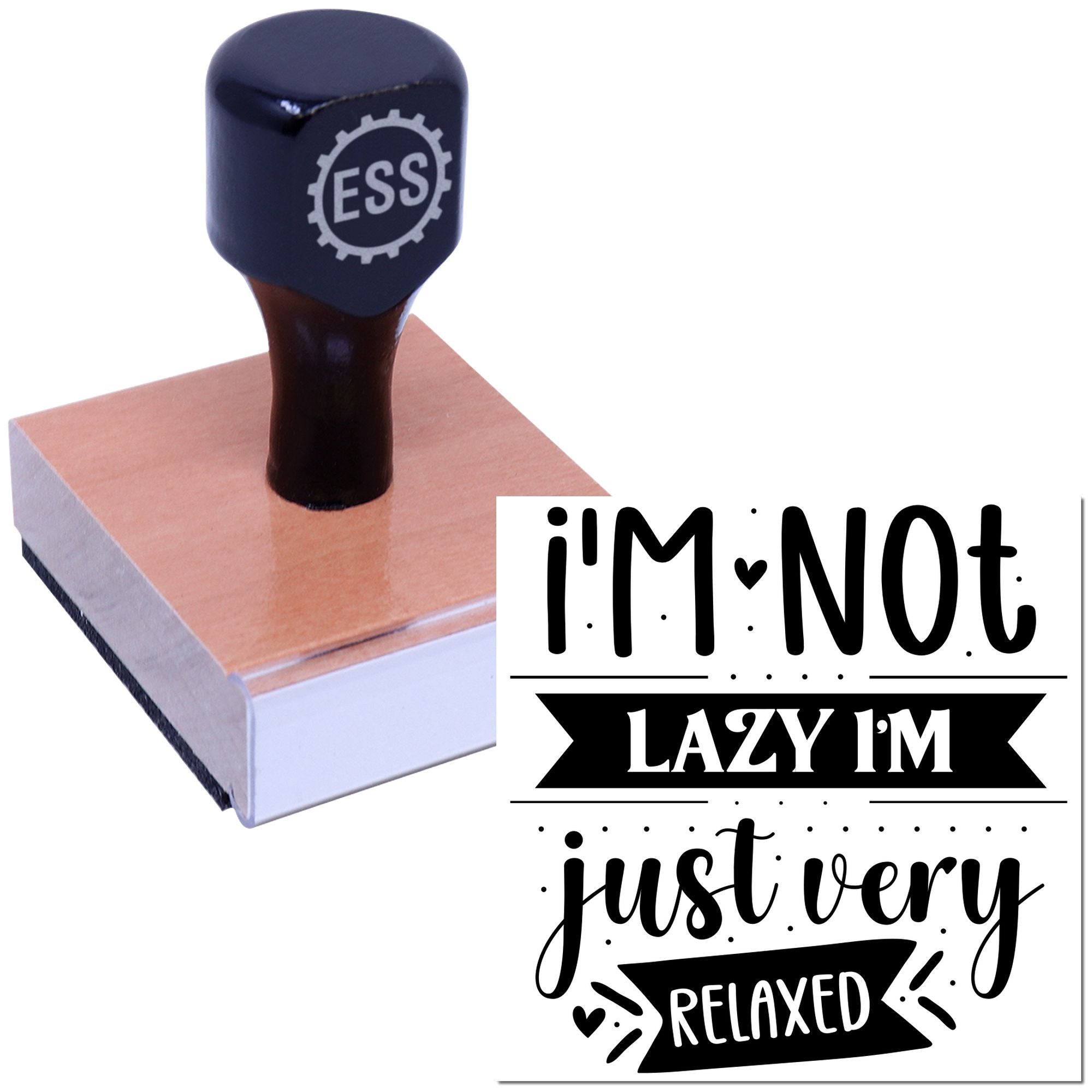 Relaxed Not Lazy Cardmaking Rubber Stamp