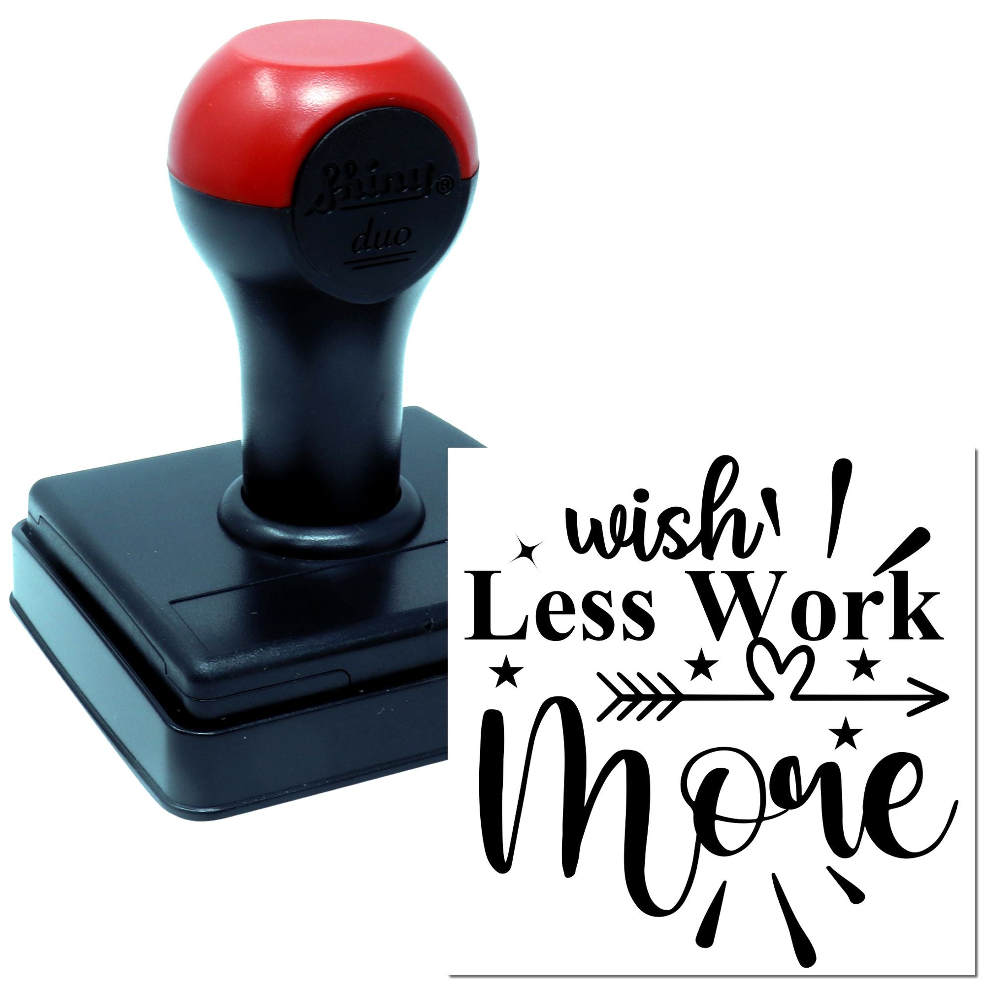 Duo Wish Less Work More Love Hand Stamp