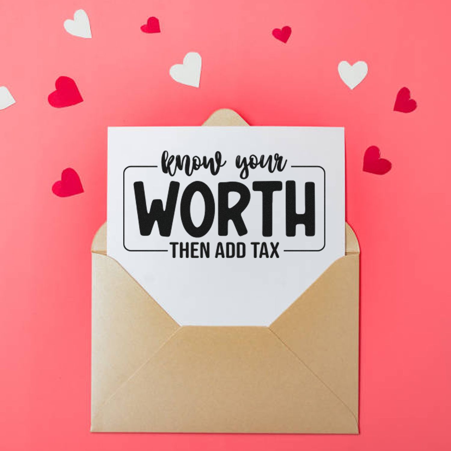 Worth Plus Tax Scrapbook Rubber Stamp
