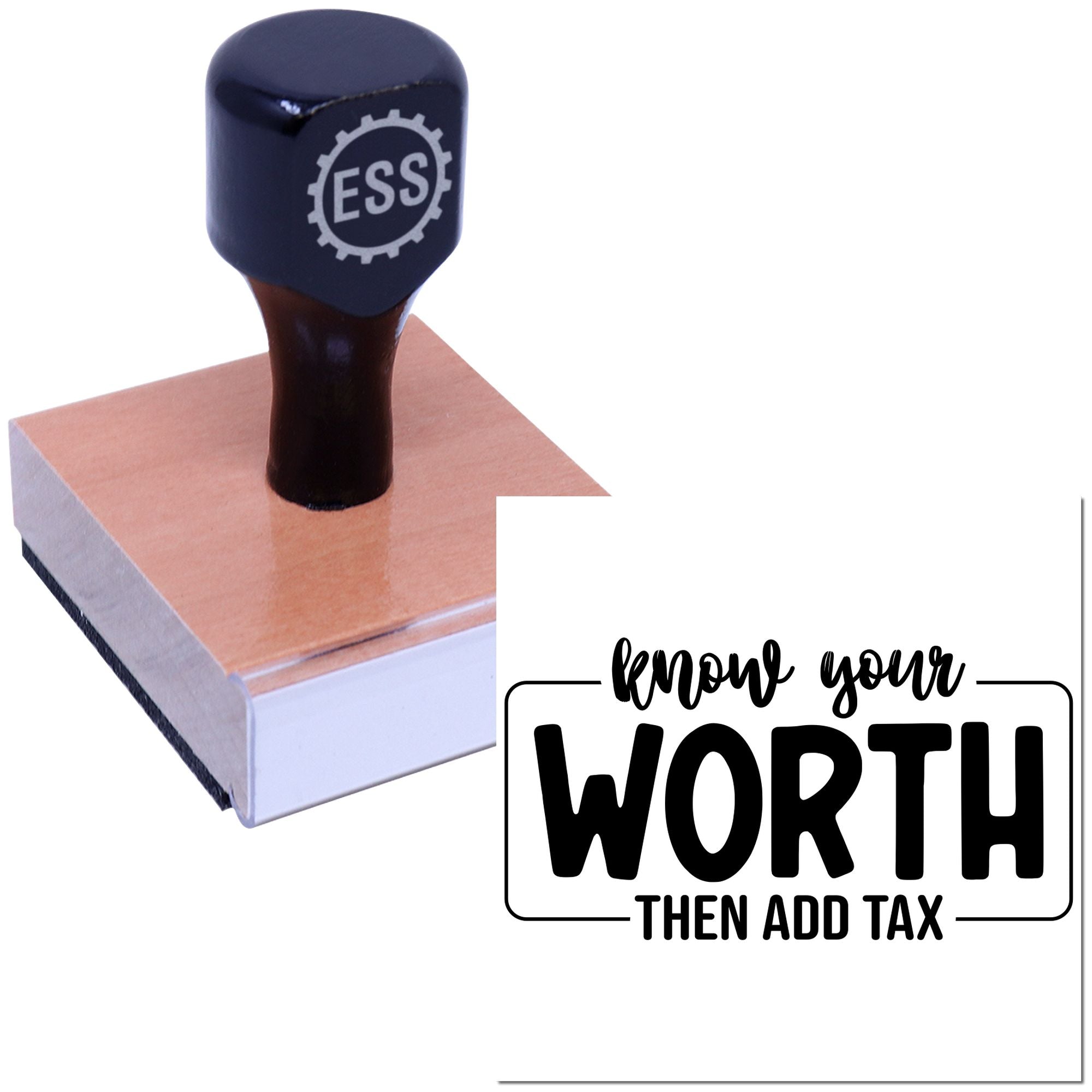 Worth Plus Tax Scrapbook Rubber Stamp