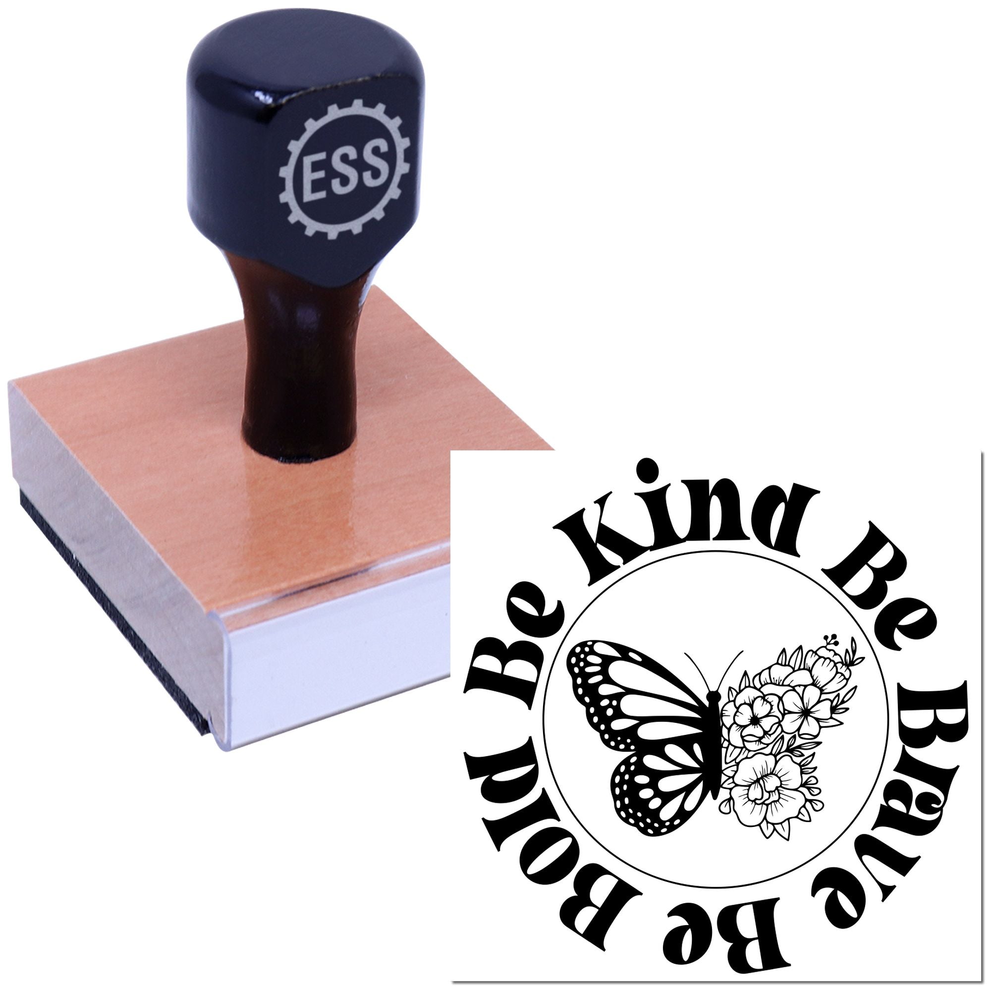 Floral Courage Wings Crafting Rubber Stamp