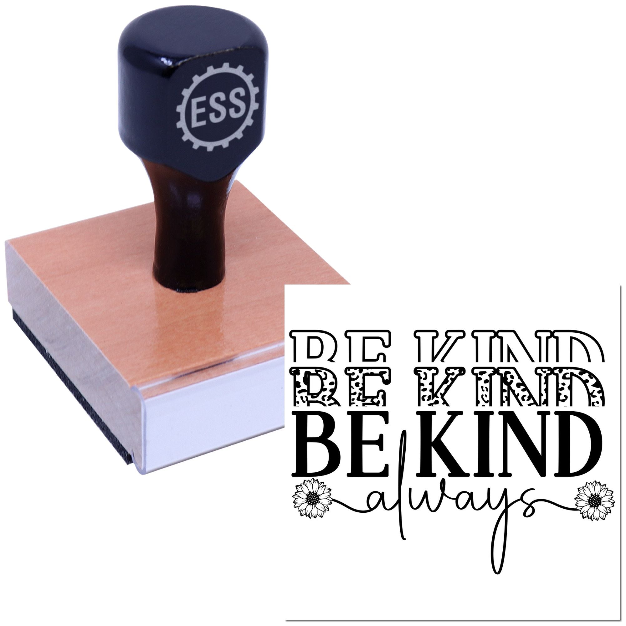 Floral Kindness Reminder Cardmaking Rubber Stamp