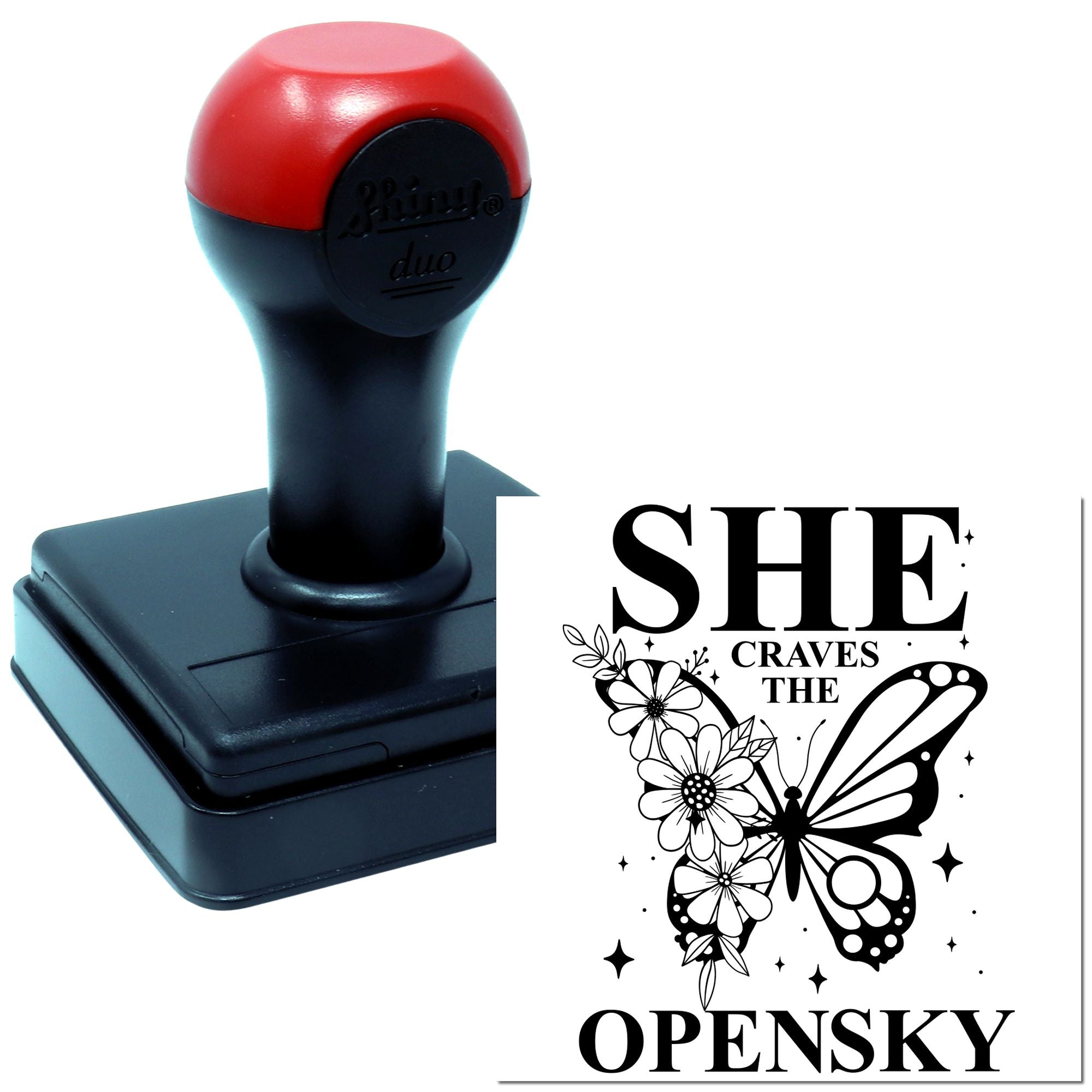 Duo Floral Butterfly Longing For Opensky Hand Stamp