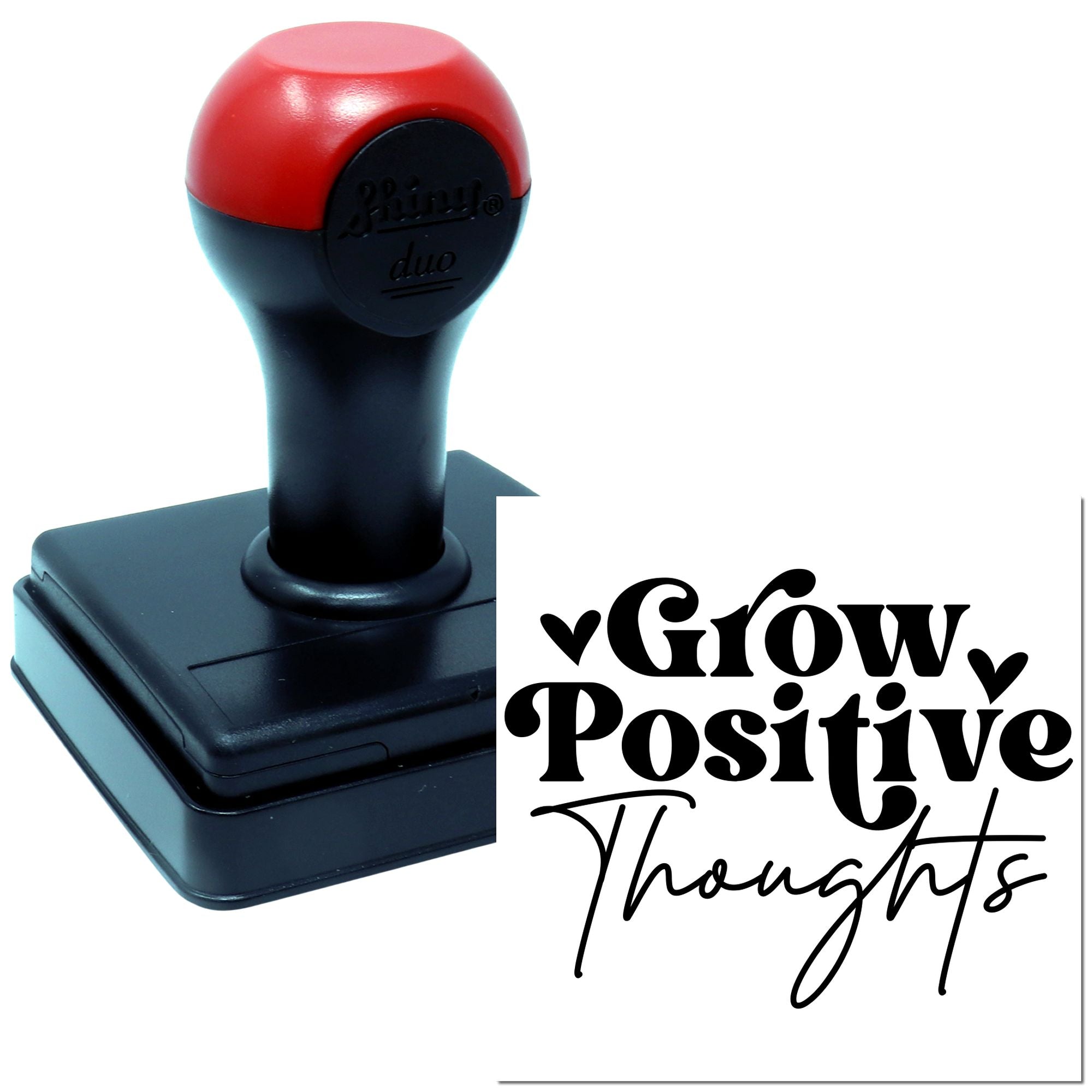 Duo Grow Positive Thoughts Inspirational Print Hand Stamp
