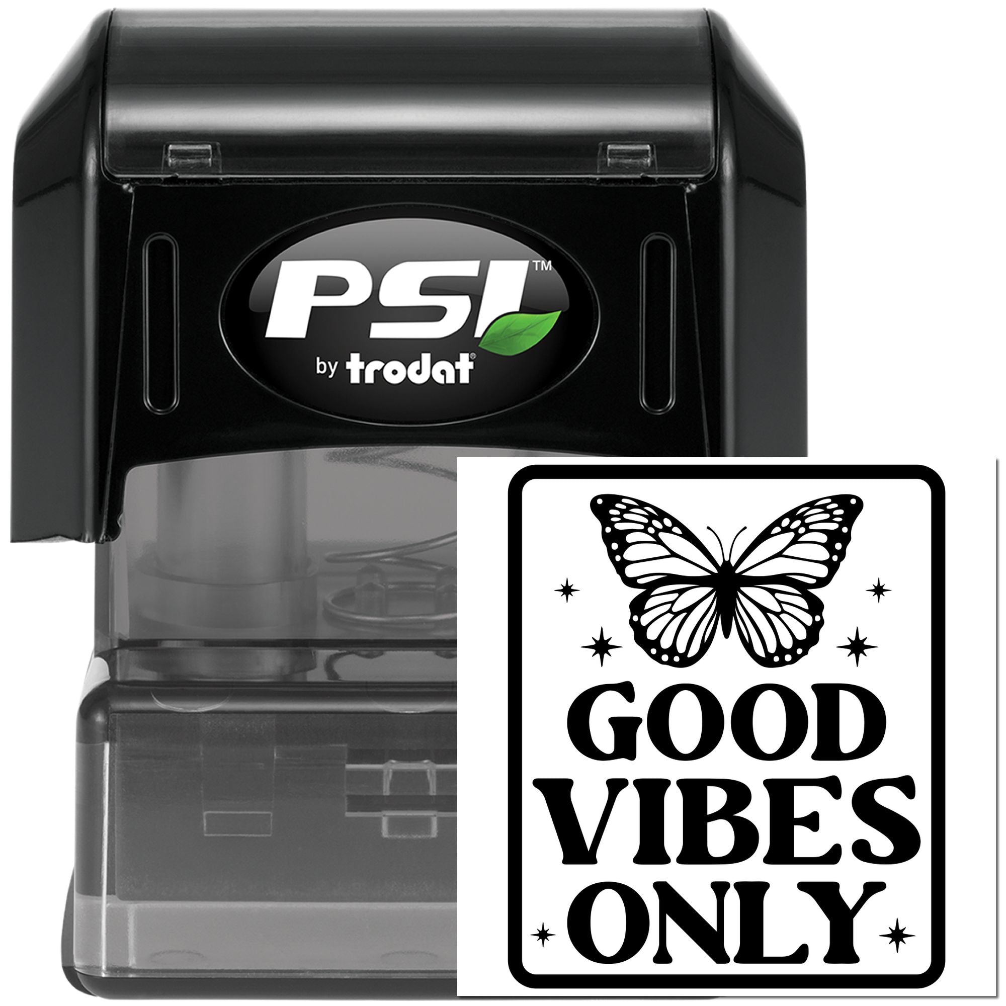 Pre-Inked Good Vibes Only Card Stamp