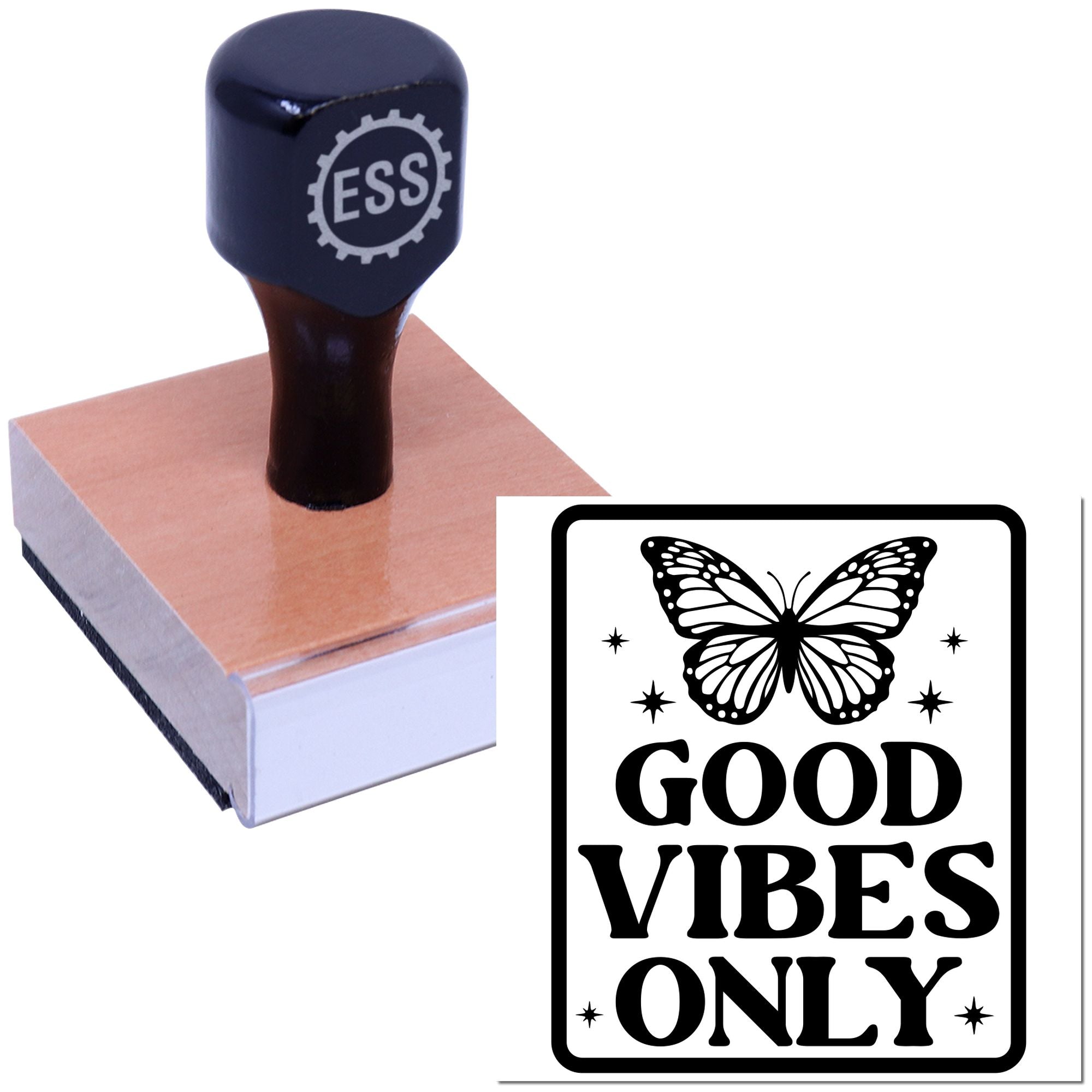 Positive Butterfly Vibes Handcraft Rubber Stamp