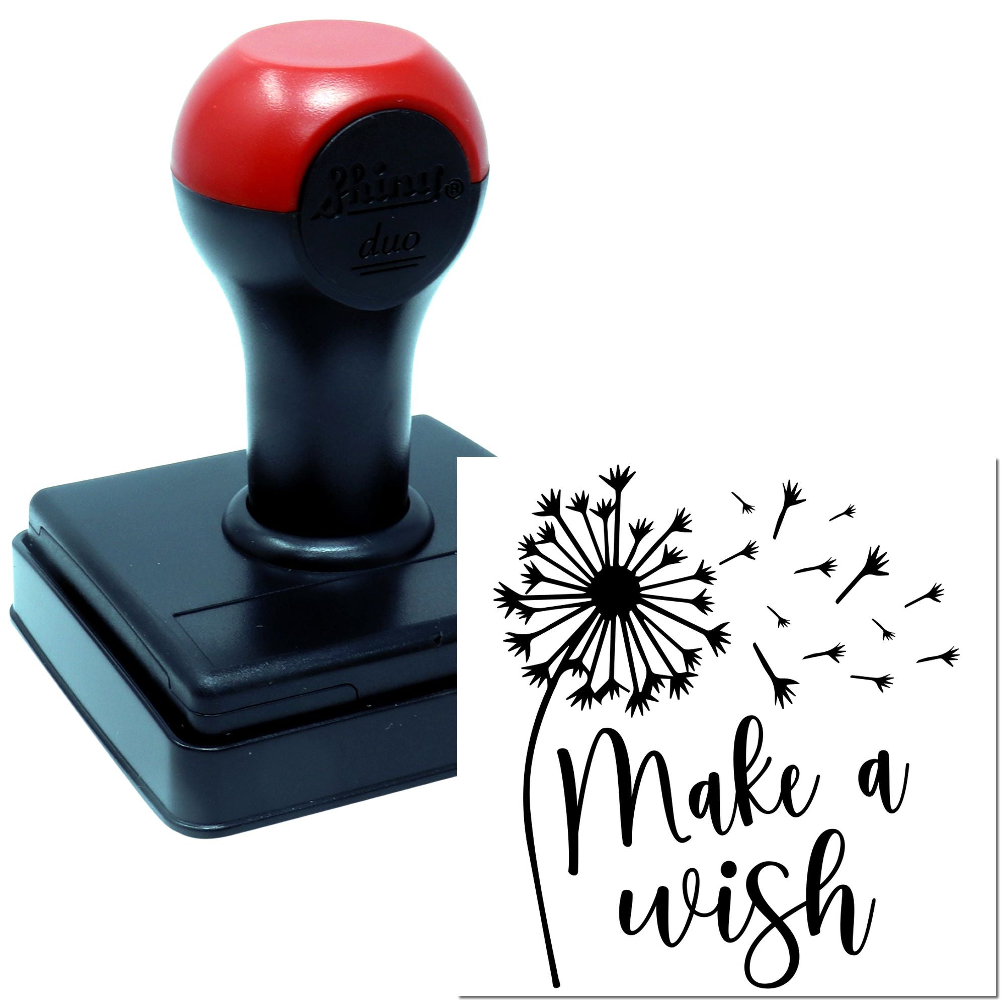 Duo Dandelion Seeds Blowing Wishful Dreams Hand Stamp