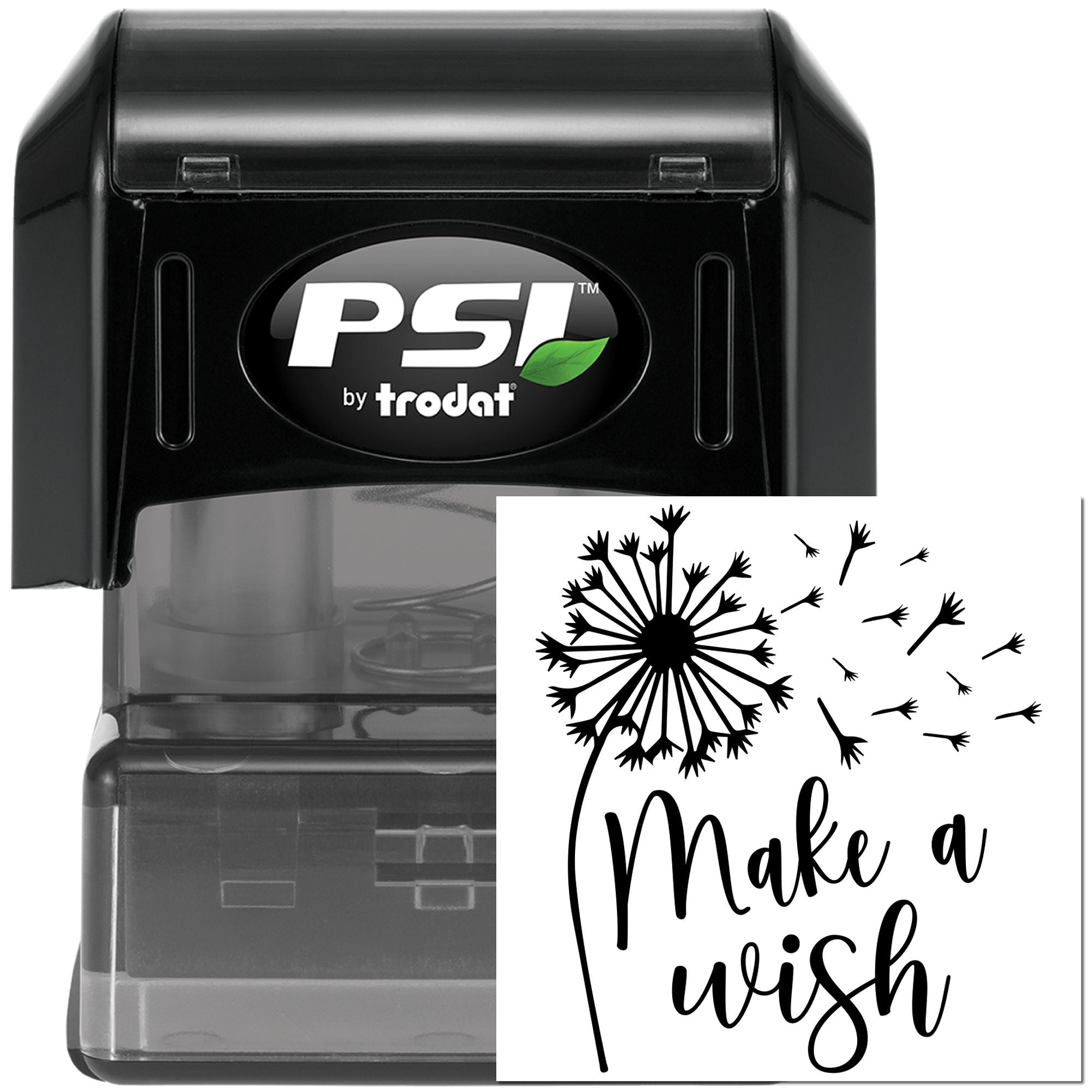 Pre-Inked Dandelion Wish Flight Place Card Stamp