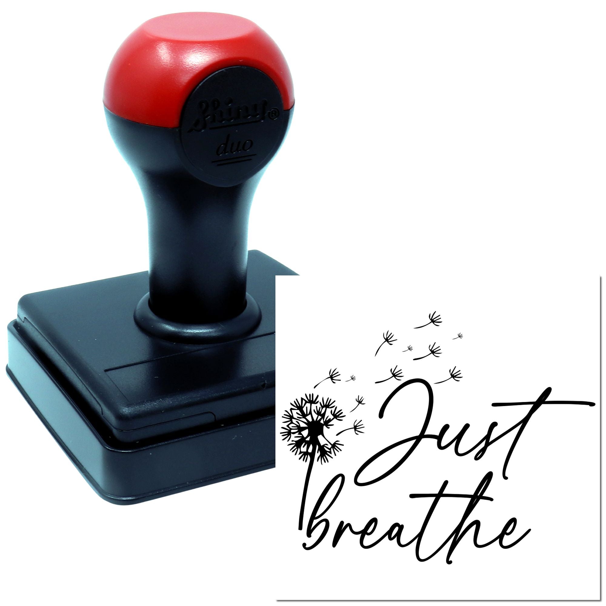 Duo Floating Dandelion Seeds, Just Breathe Hand Stamp