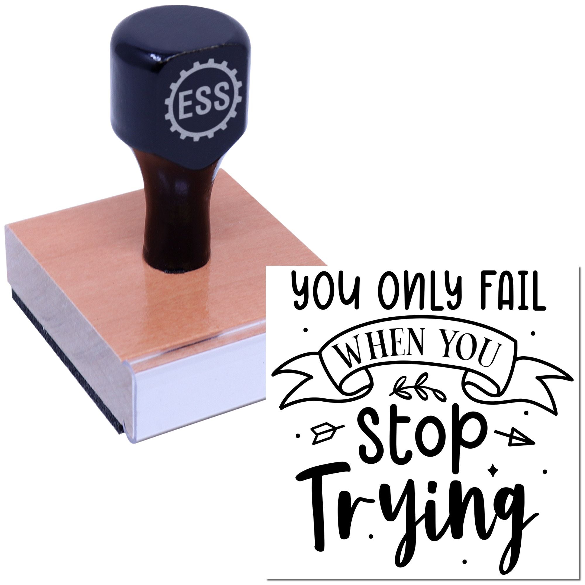 Never Quit Reminder Handcraft Rubber Stamp