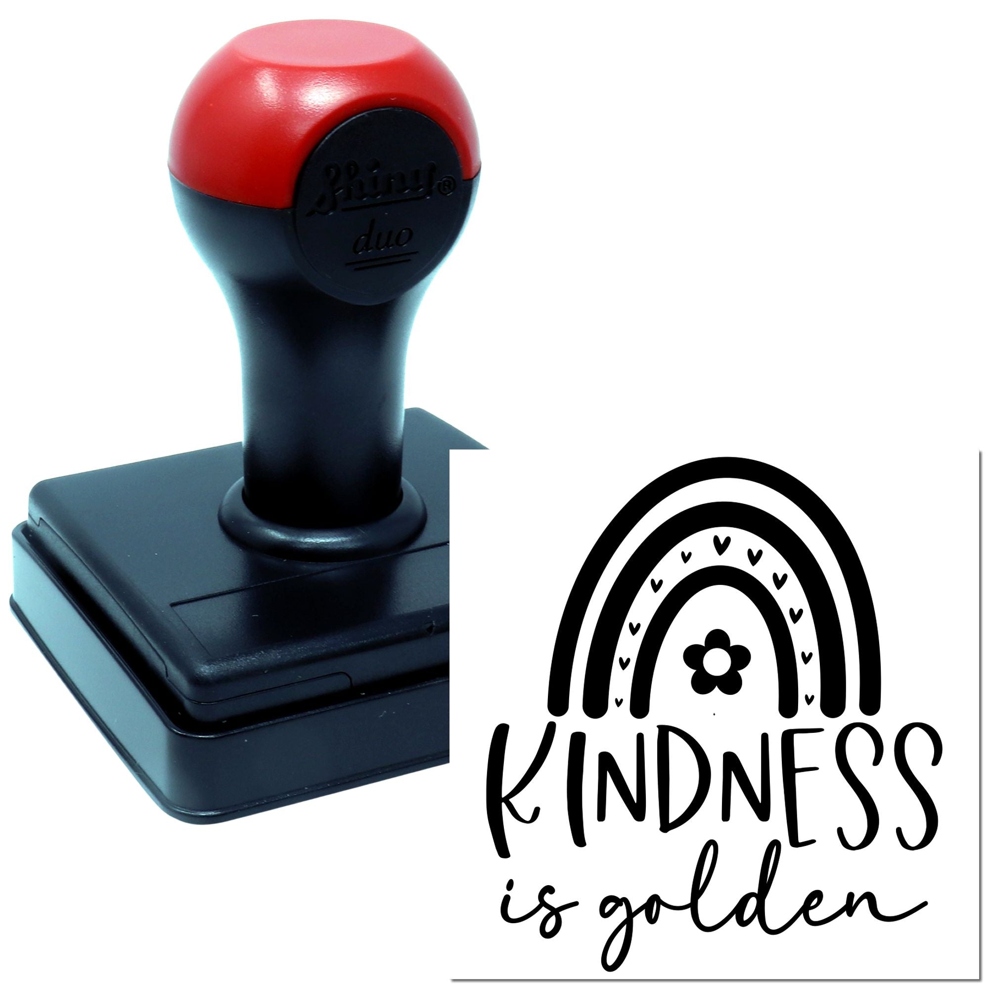 Duo Rainbow Of Hearts And Kindness Hand Stamp