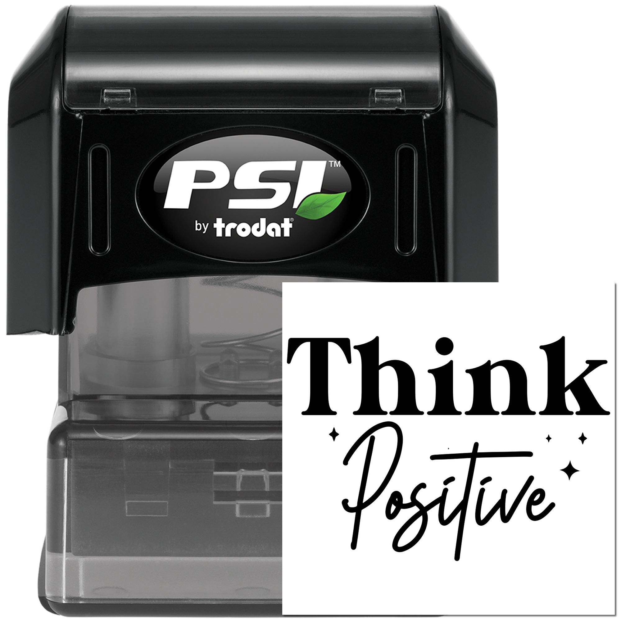 Pre-Inked Think Positive Poster Place Card Stamp