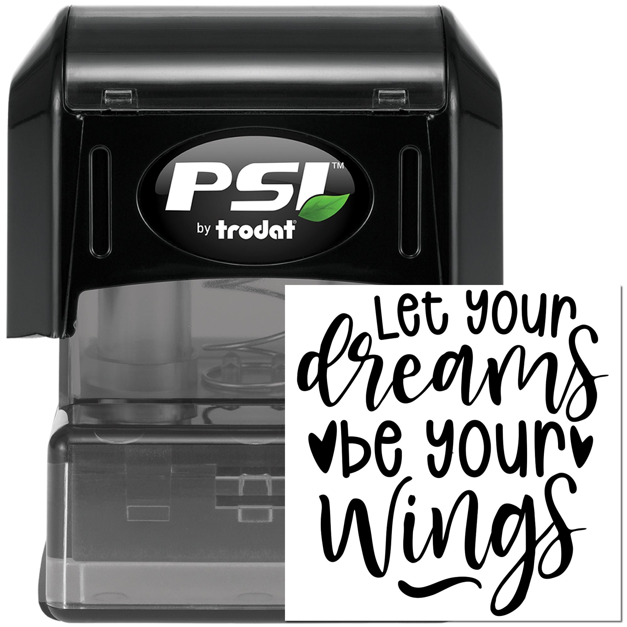 Pre-Inked Dreams Become Wings Party Favor Stamp