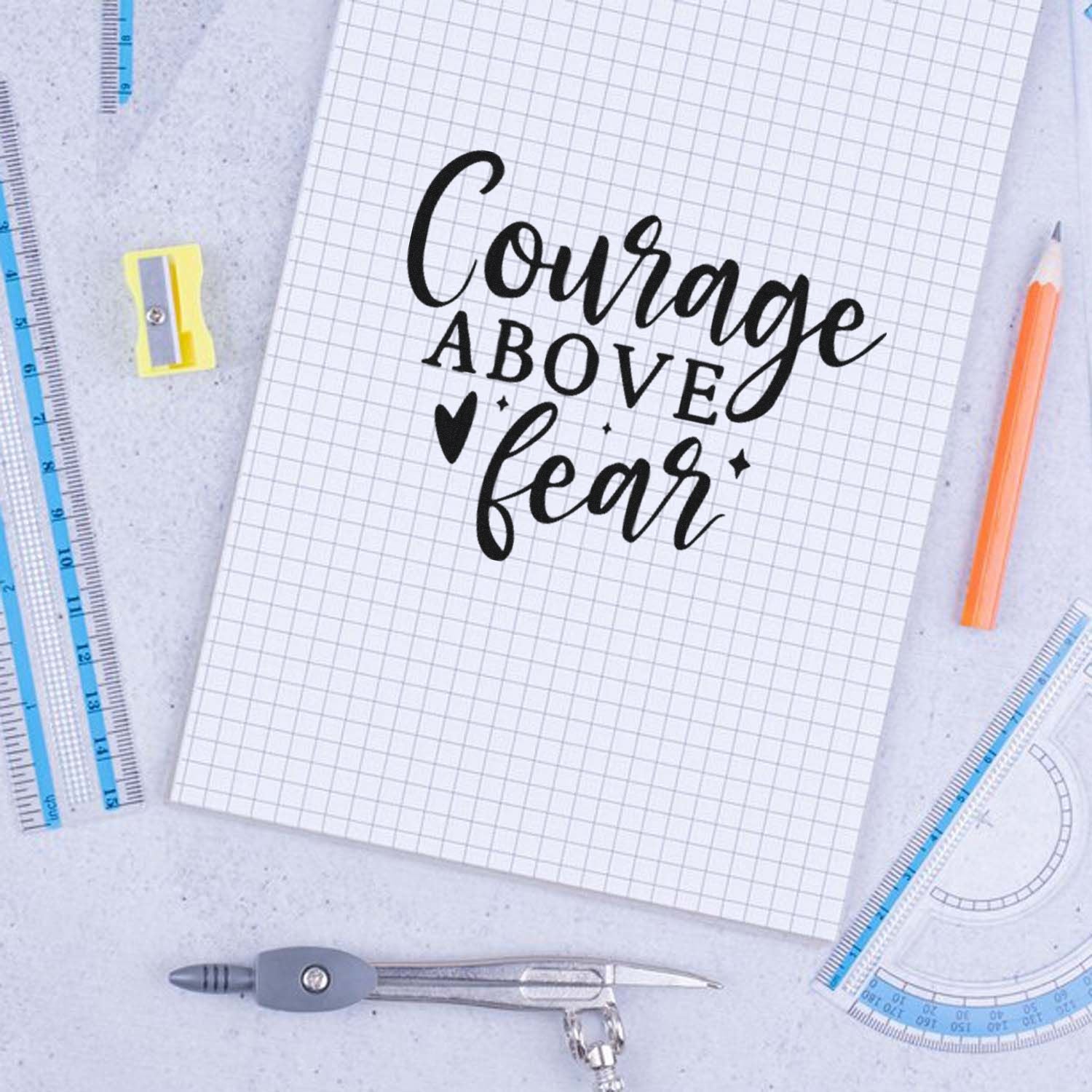 Duo Bold Heart Rising Above Fear Hand Stamp