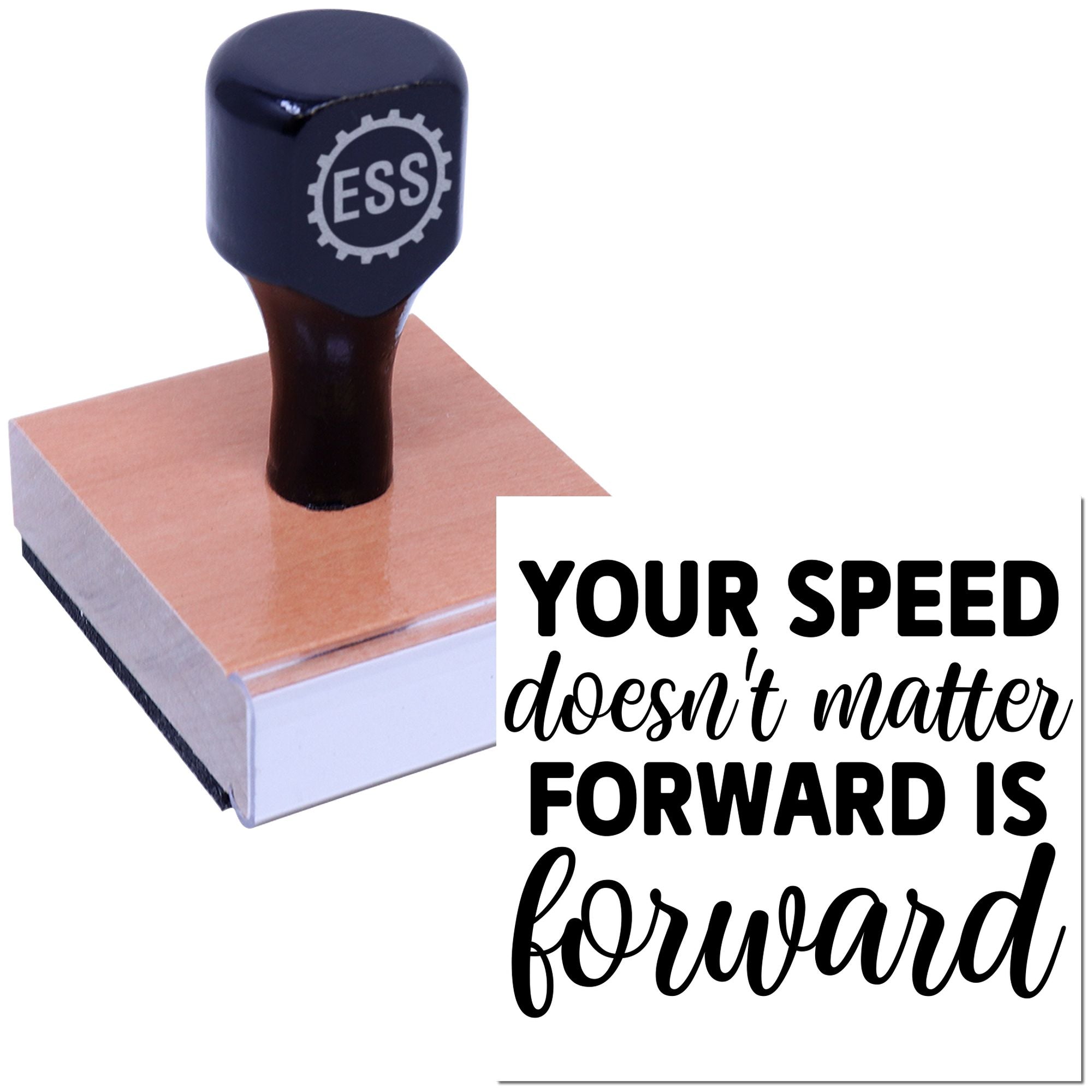 Progress Over Speed Party Favor Rubber Stamp