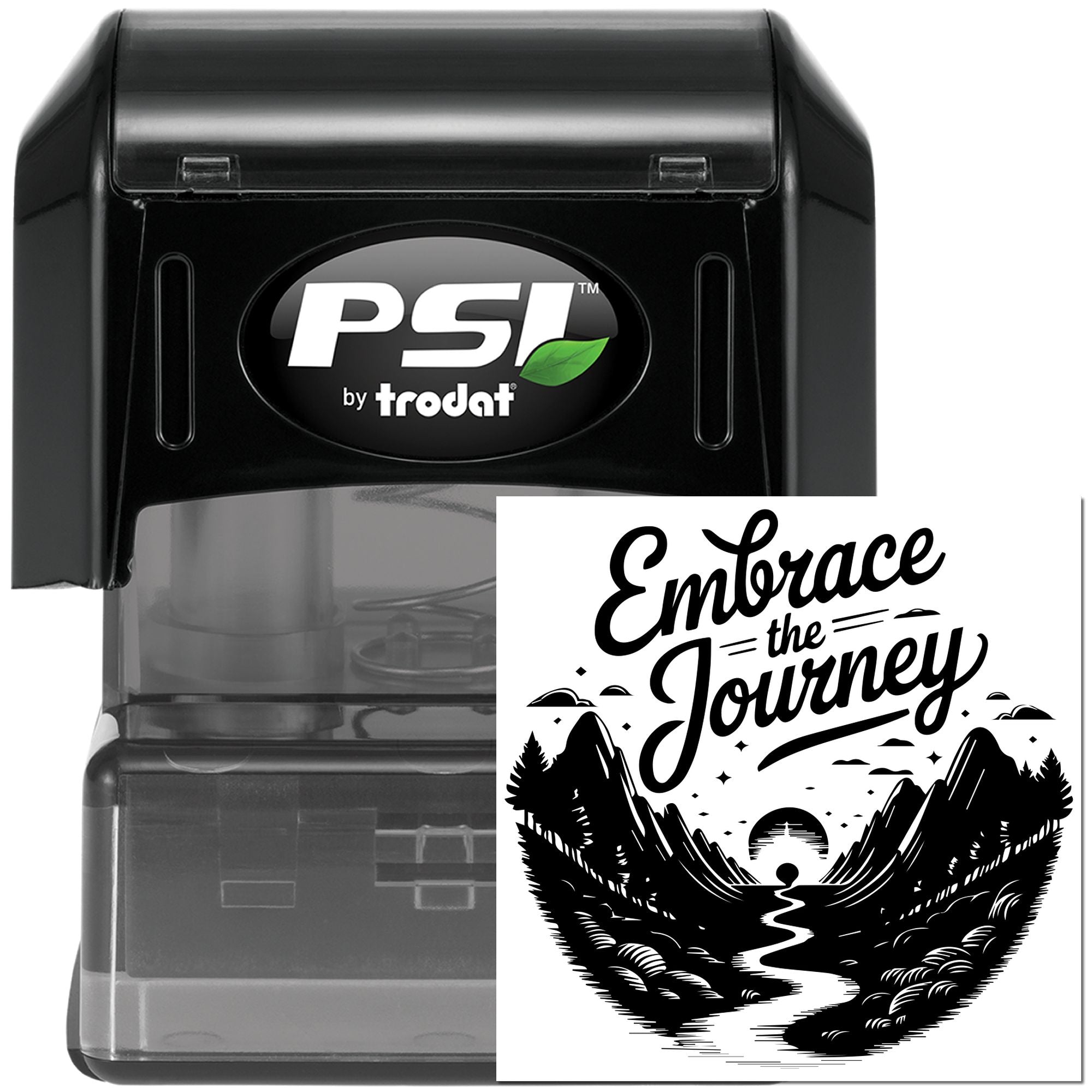 Pre-Inked Embrace The Journey Scrapbook Stamp