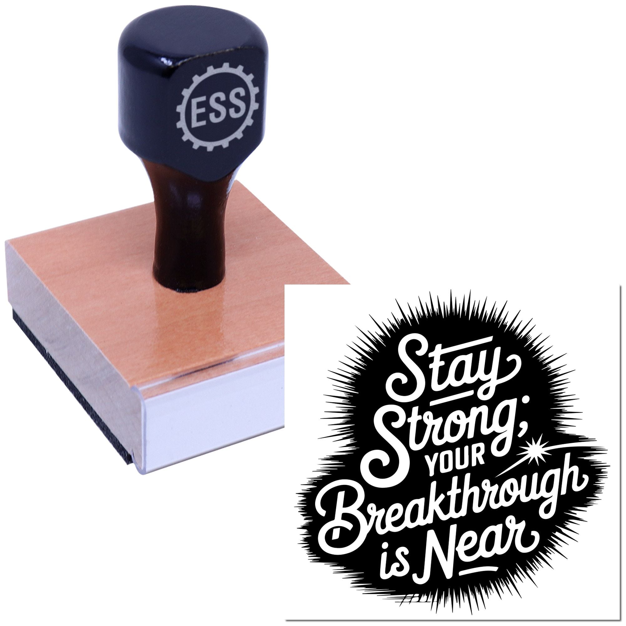 Breakthrough Burst Badge Favor Tag Rubber Stamp