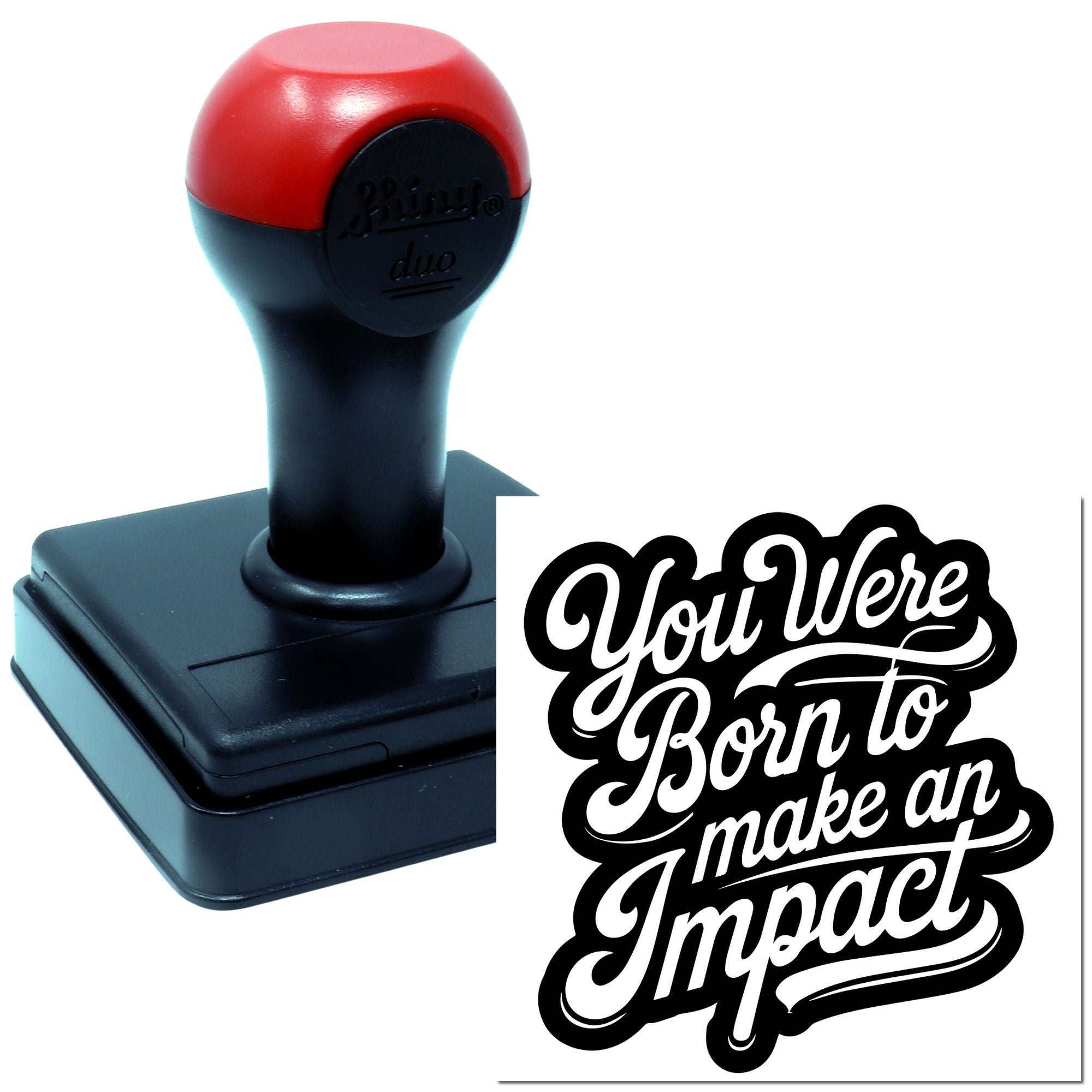 Duo Bold Handlettered Motivational Impact Statement Hand Stamp