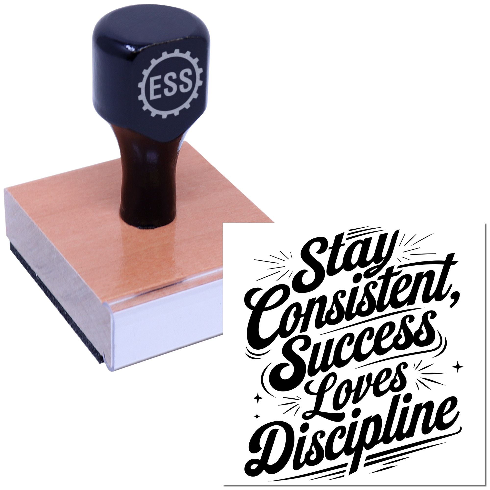 Disciplined Success Mantra Handcraft Rubber Stamp