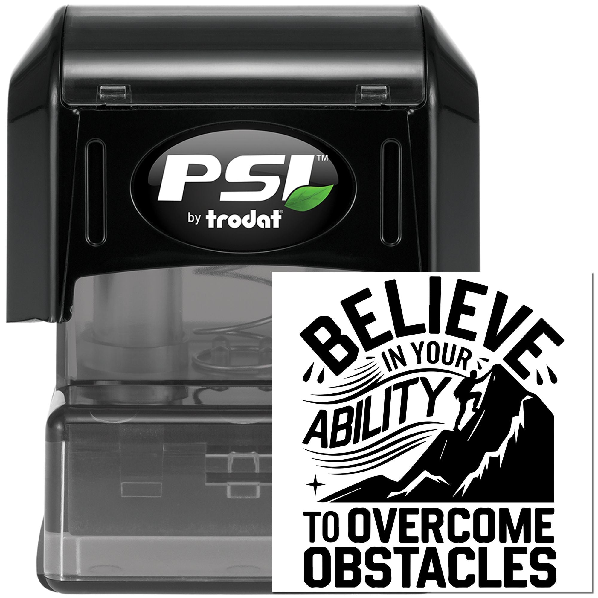 Pre-Inked Believe Climb Conquer Handcraft Stamp