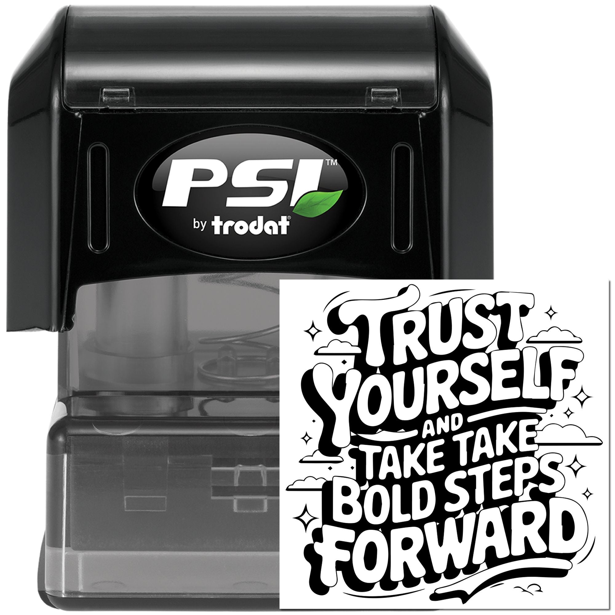 Pre-Inked Bold Steps Forward Mini Card Stamp