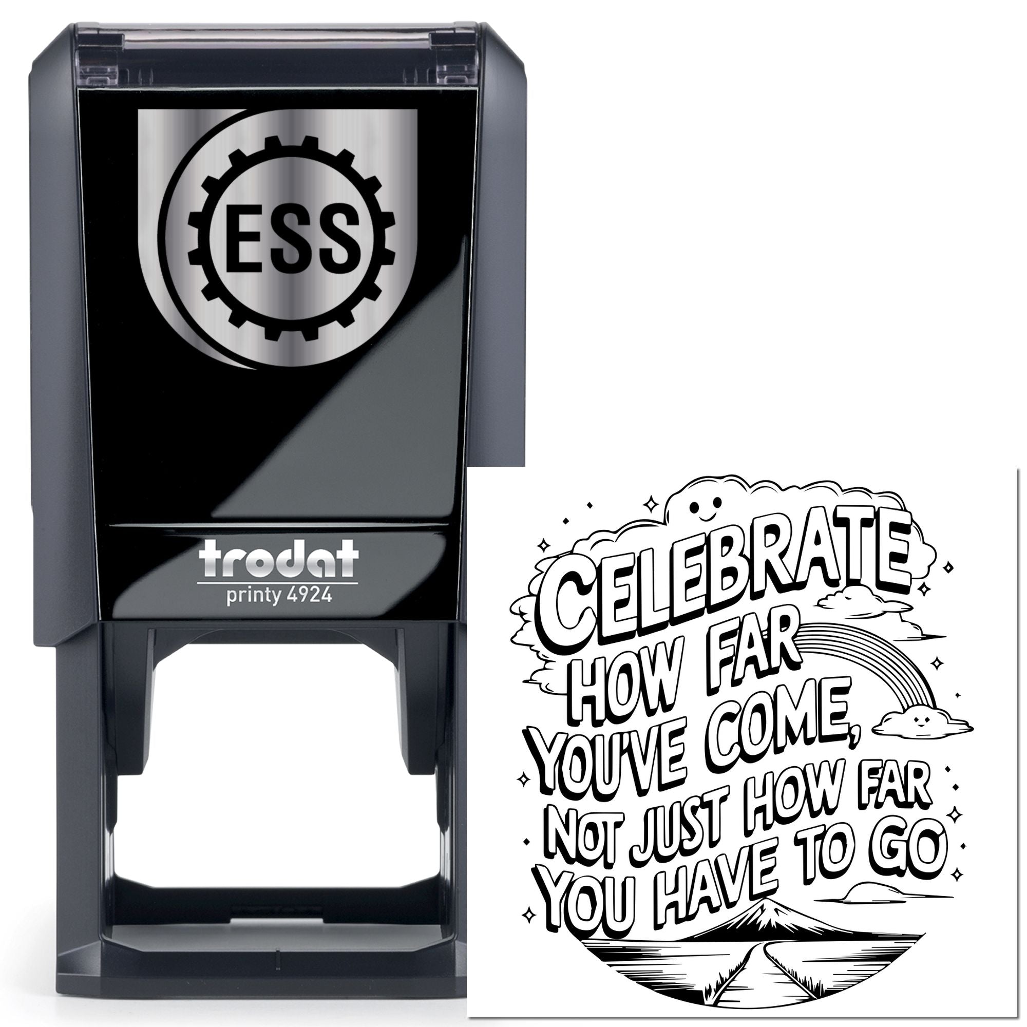 Self-Inking Motivational Quote Favor Tag Stamp