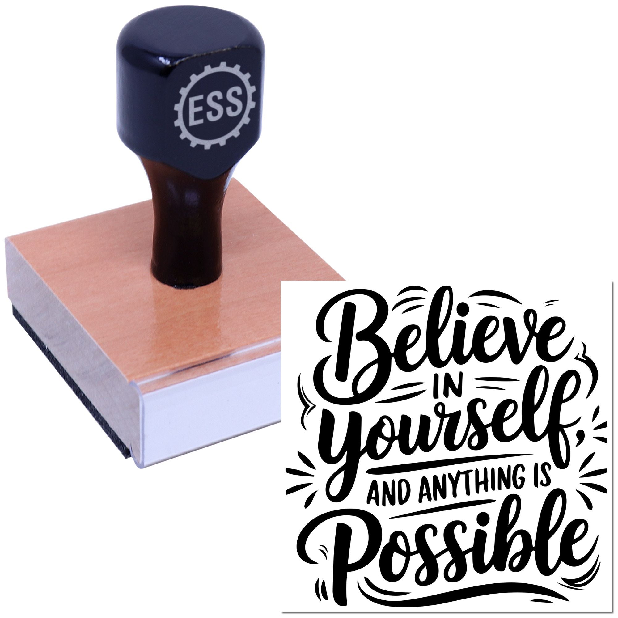Believe Achieve Possible Scrapbooking Rubber Stamp