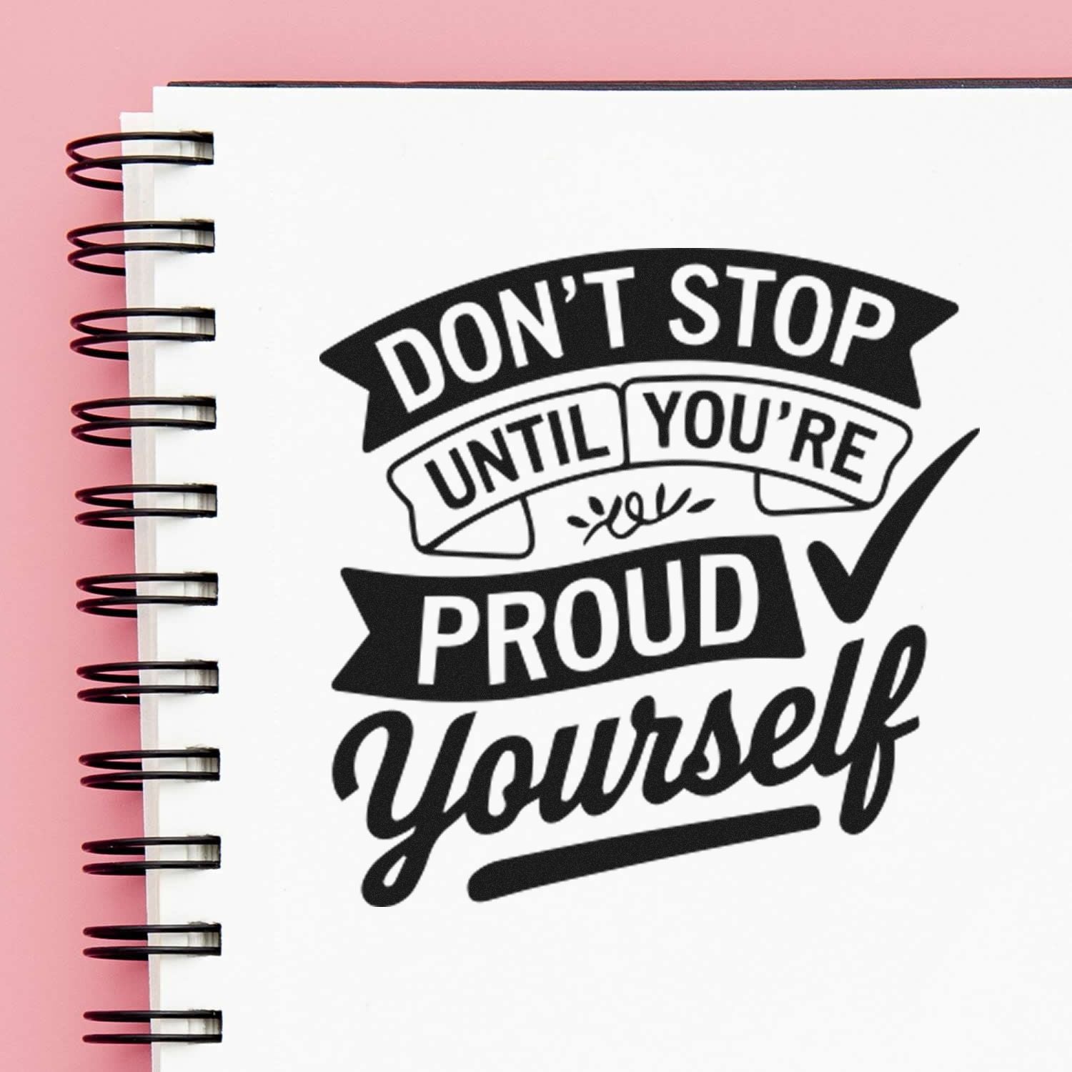 Duo Motivational Script Typography With Checkmark Hand Stamp