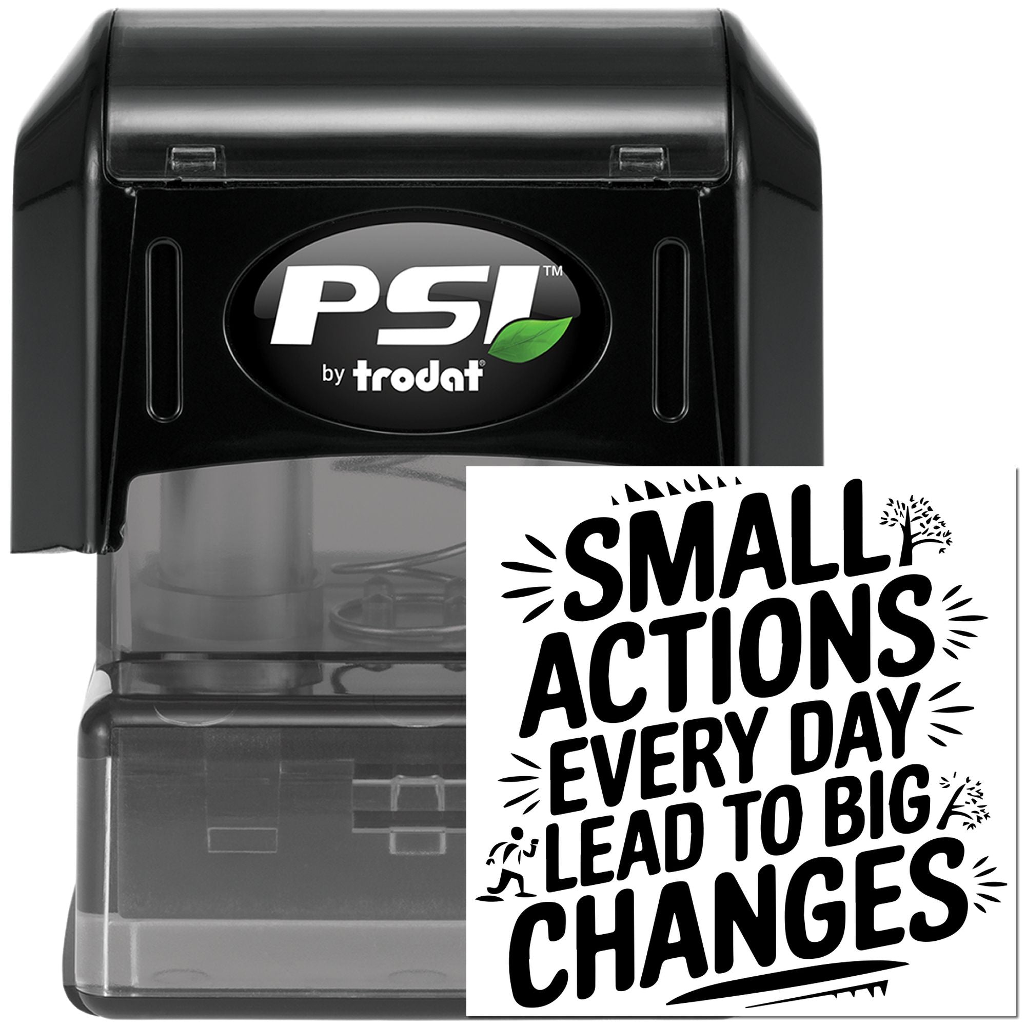 Pre-Inked Small Actions Change Note Card Stamp