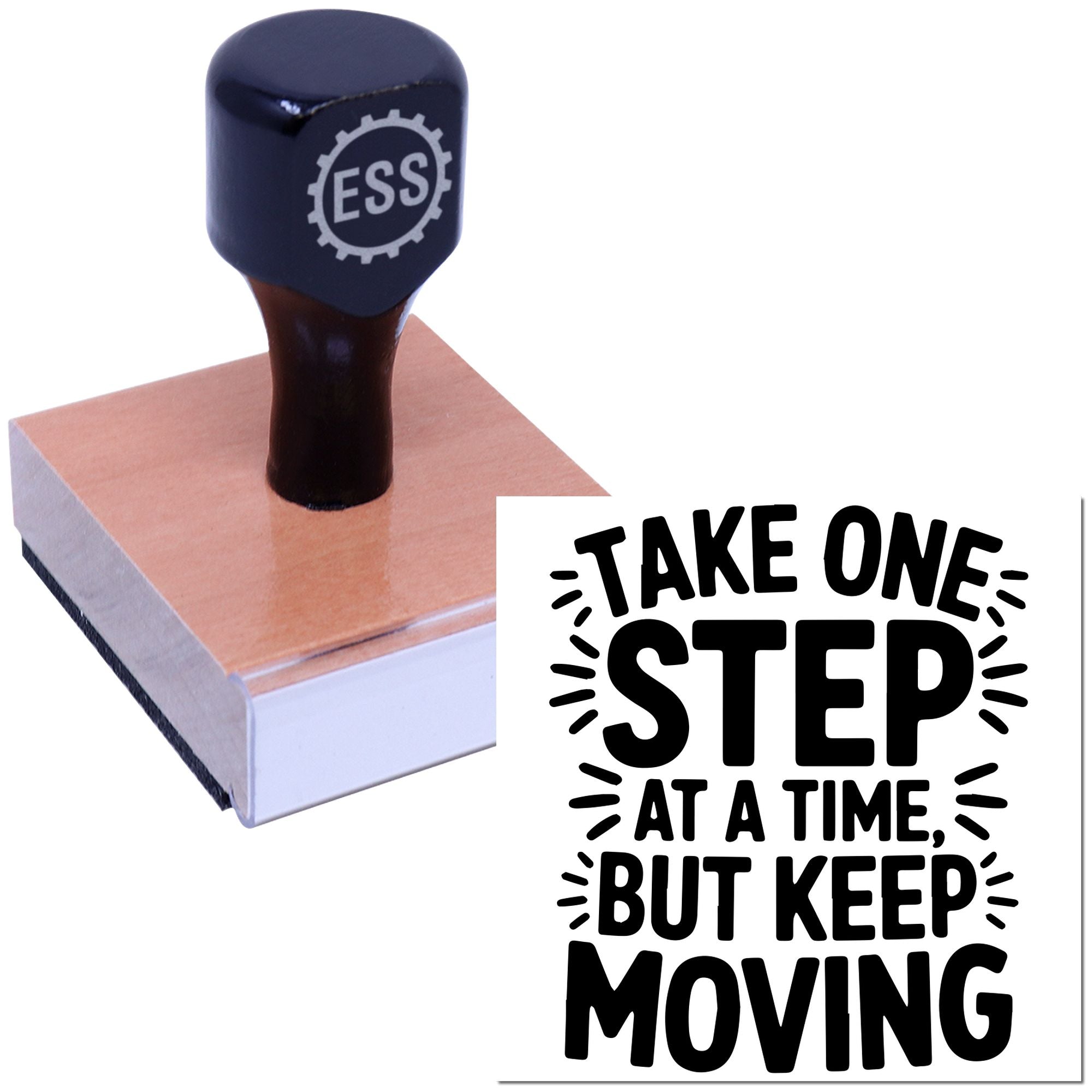 One Step Forward Place Card Rubber Stamp