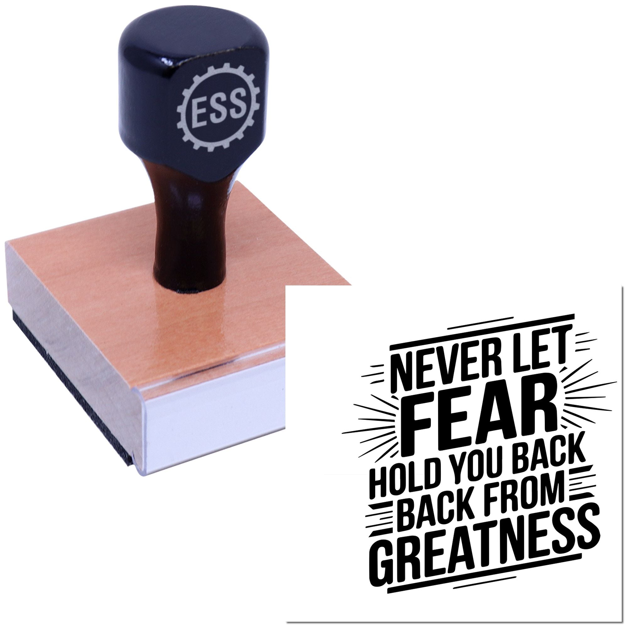 Greatness Over Fear Scrapbook Rubber Stamp