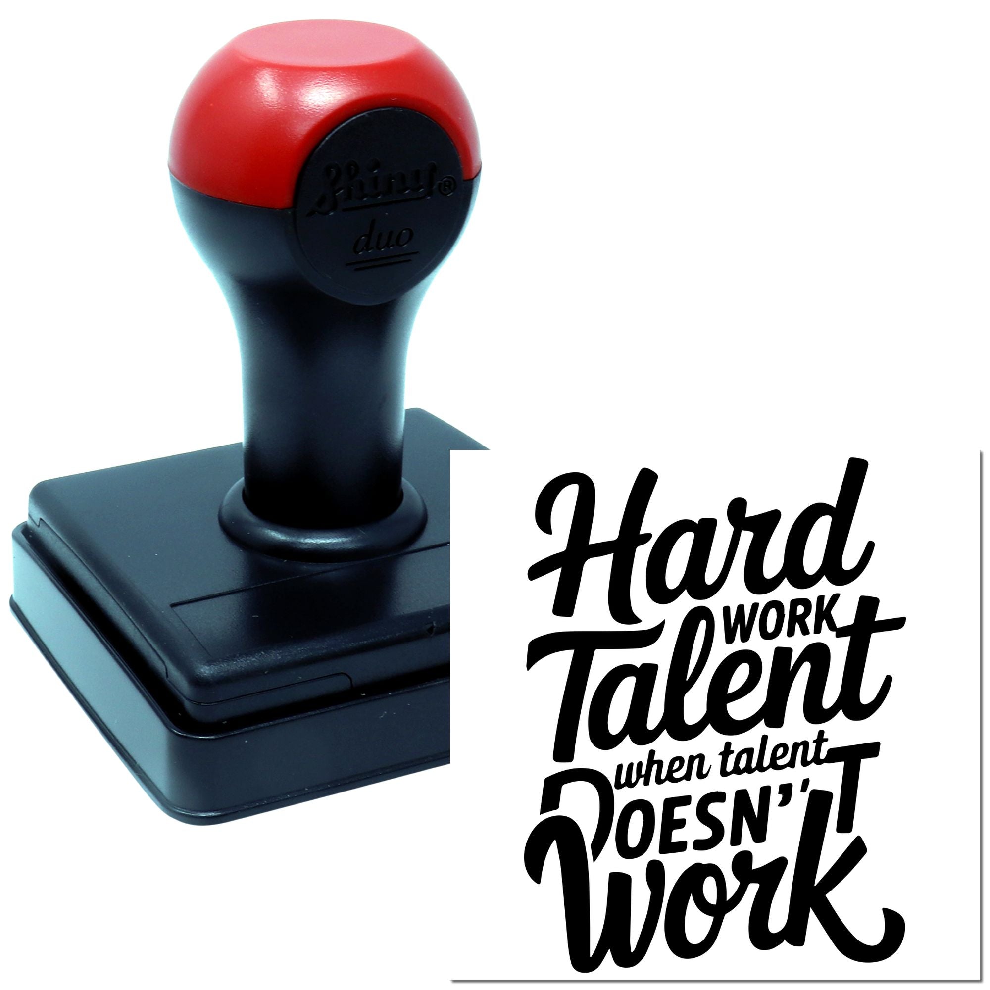 Duo Hard Work Beats Talent Poster Hand Stamp