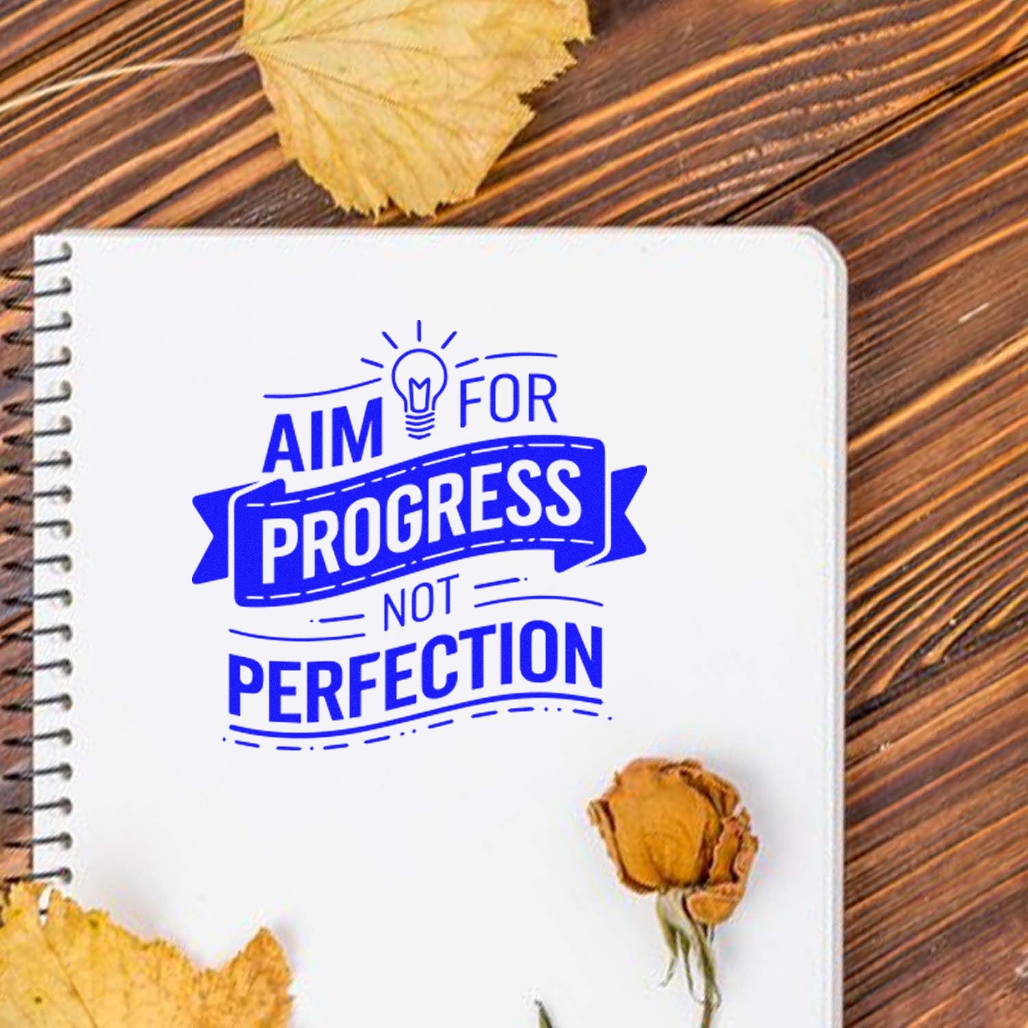 Pre-Inked Progress Not Perfection Handcraft Stamp
