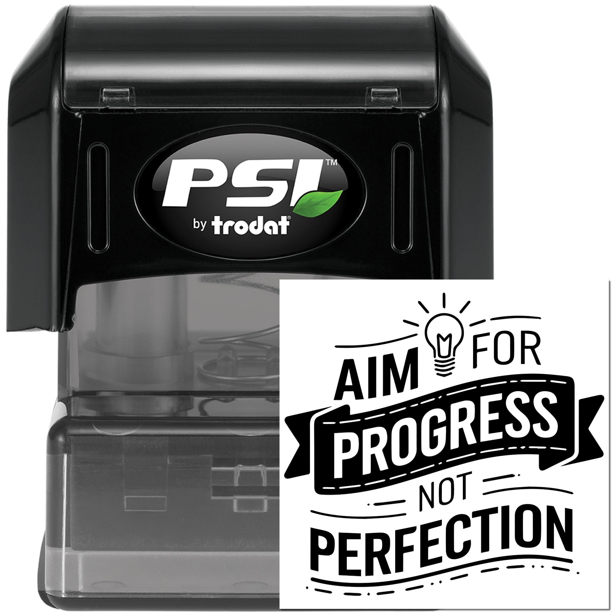 Pre-Inked Progress Not Perfection Handcraft Stamp