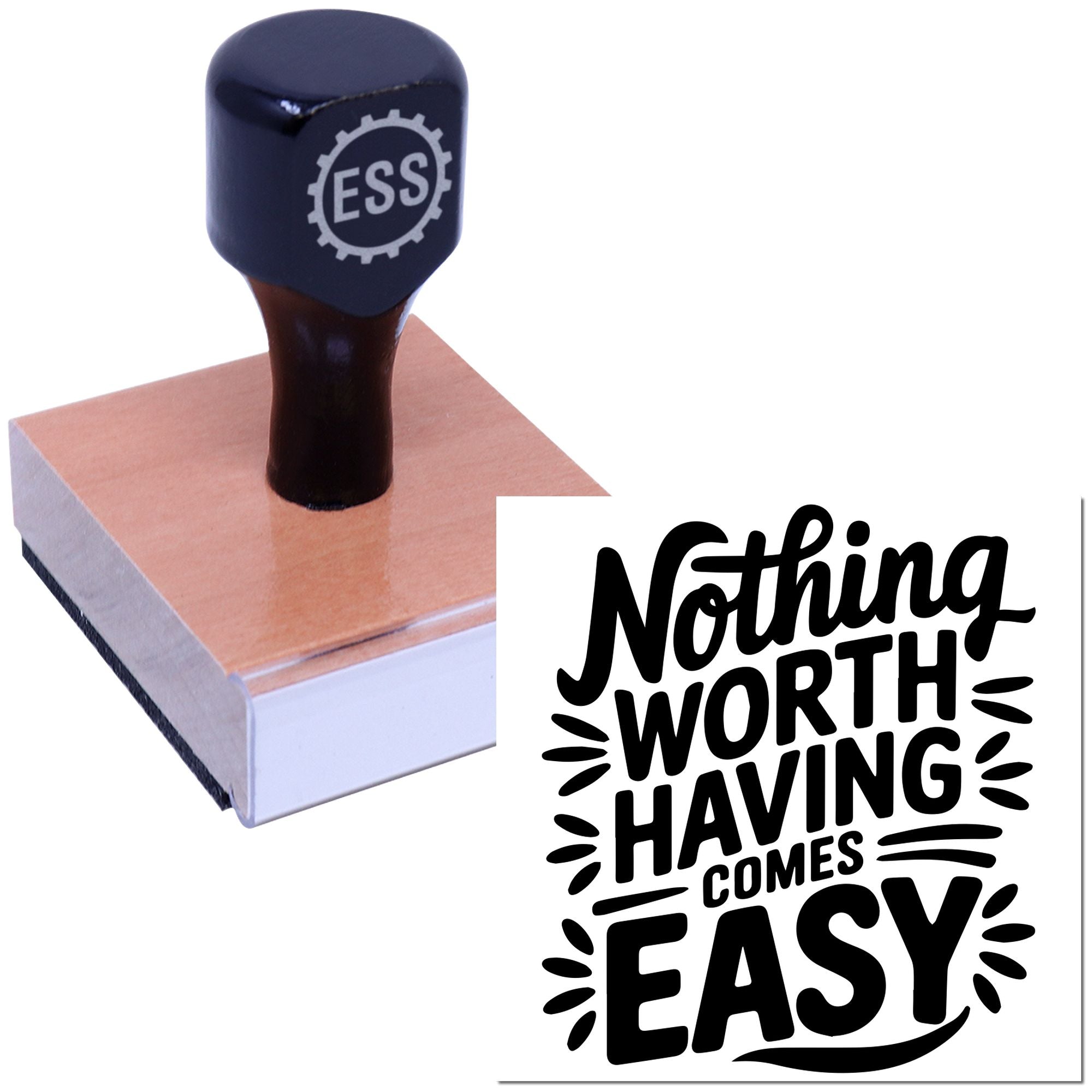 Earned Not Given Greeting Card Rubber Stamp