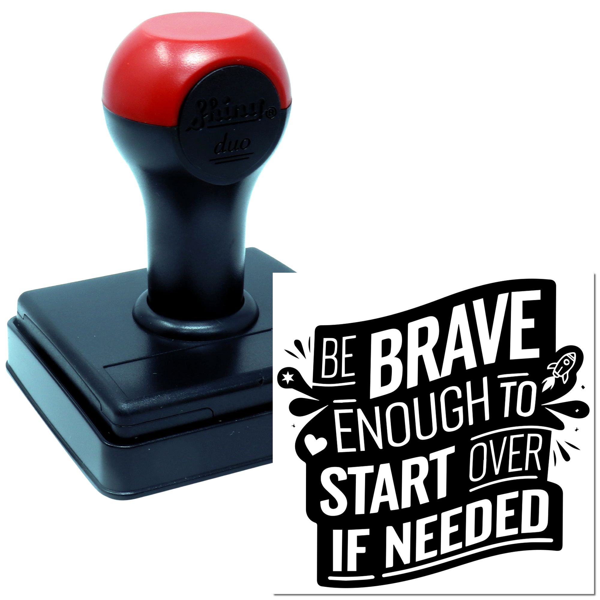 Duo Bold Monochrome Motivational Restart Poster Hand Stamp