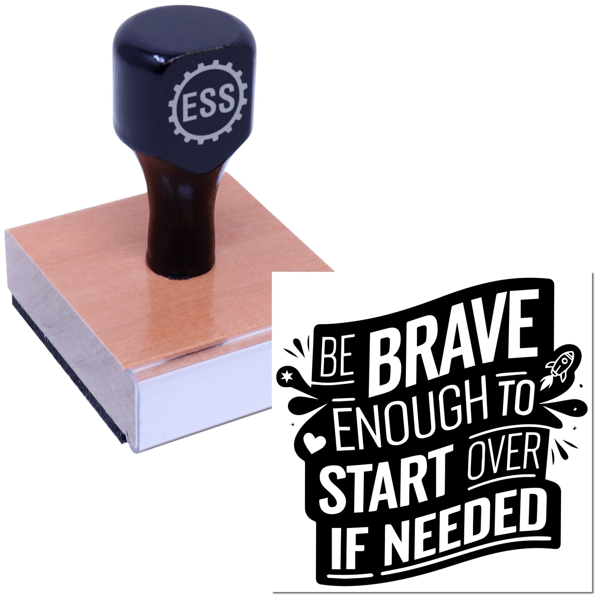 Brave Fresh Start Postcard Rubber Stamp