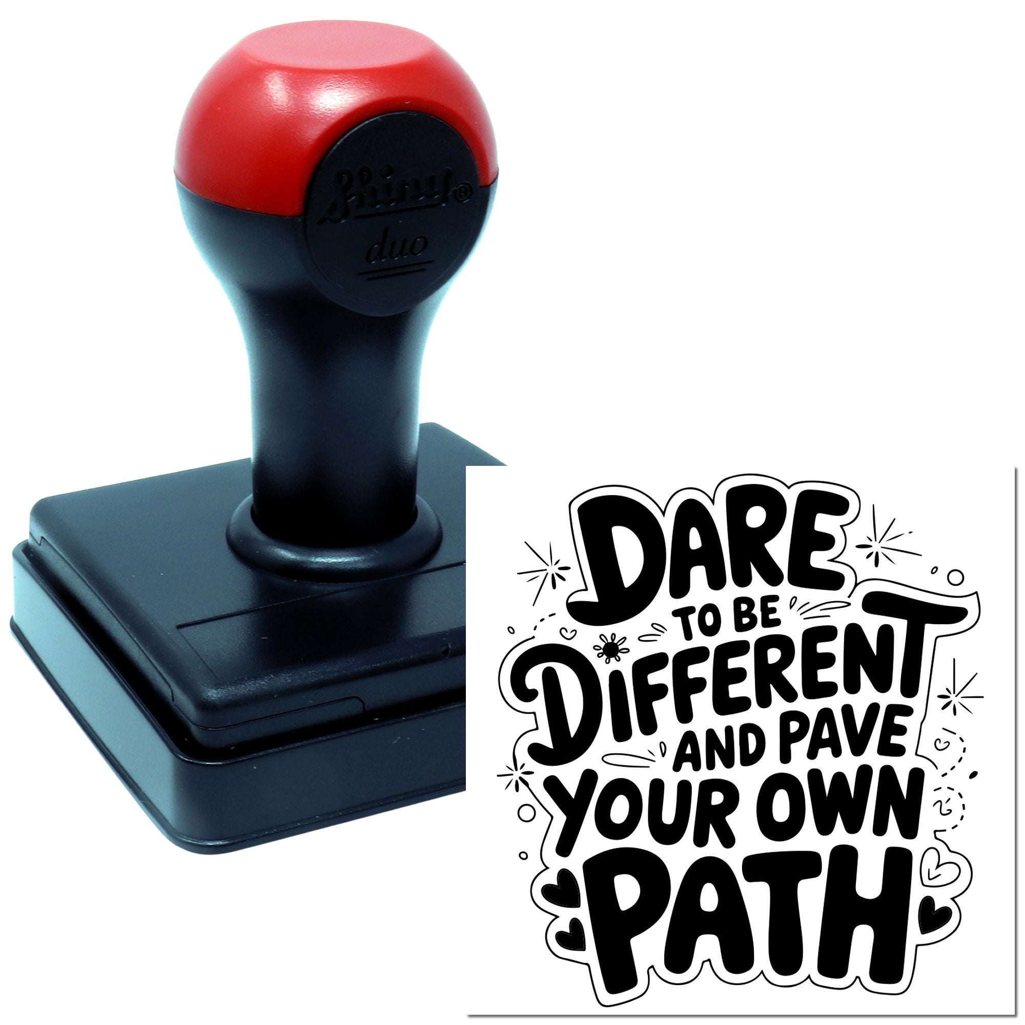 Duo Bold Hand-Lettered Inspirational Empowerment Quote Hand Stamp