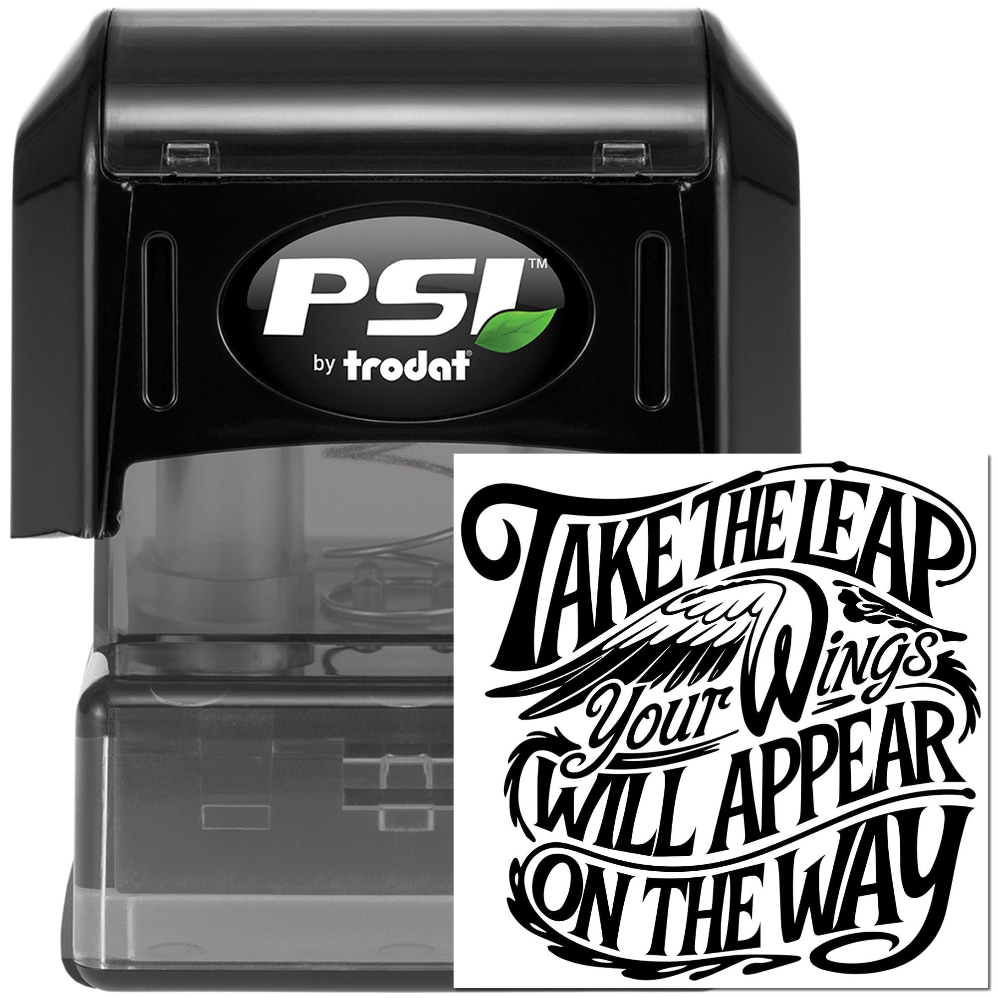 Pre-Inked Take The Leap Scrapbook Stamp