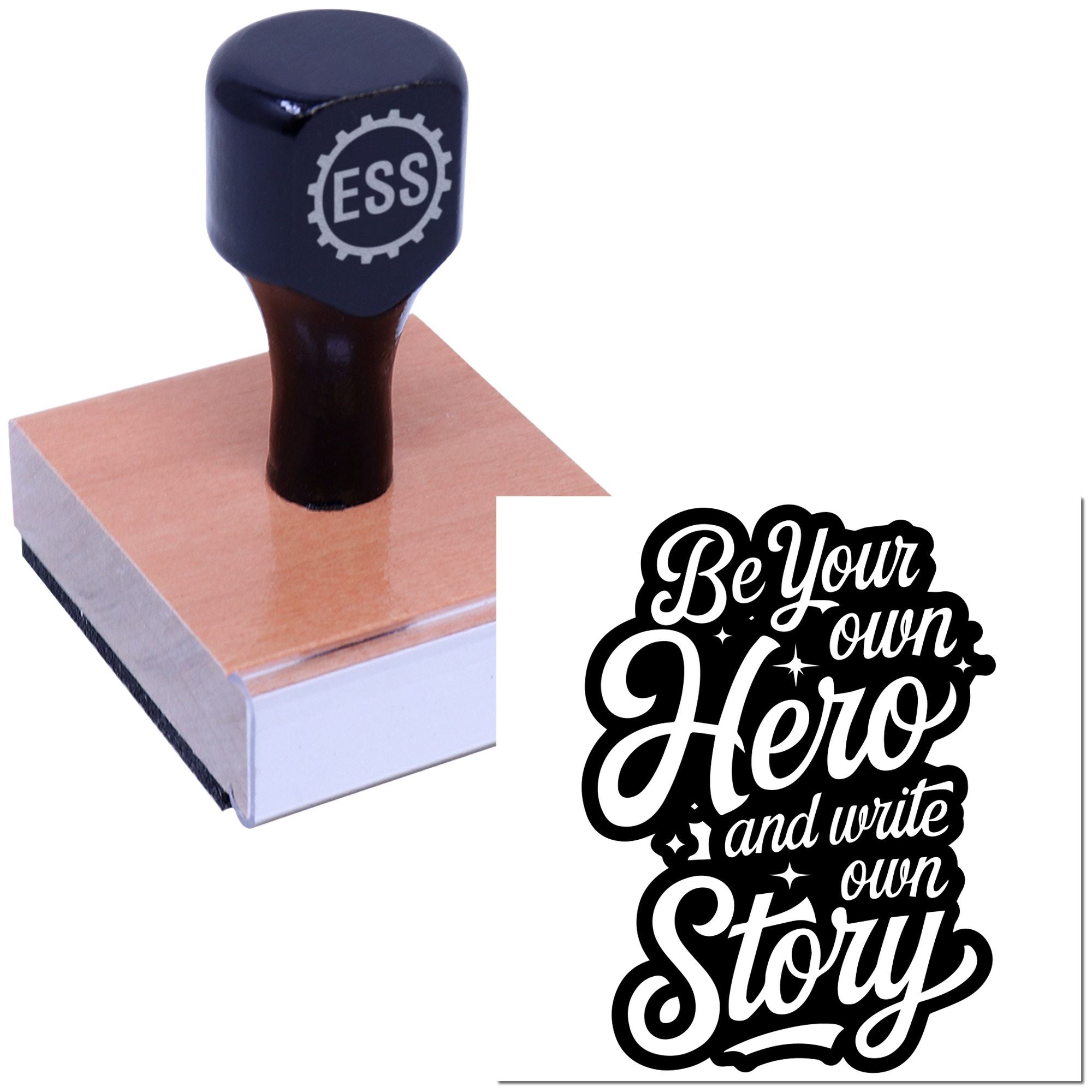 Heroic Story Lettering Paper Goods Rubber Stamp