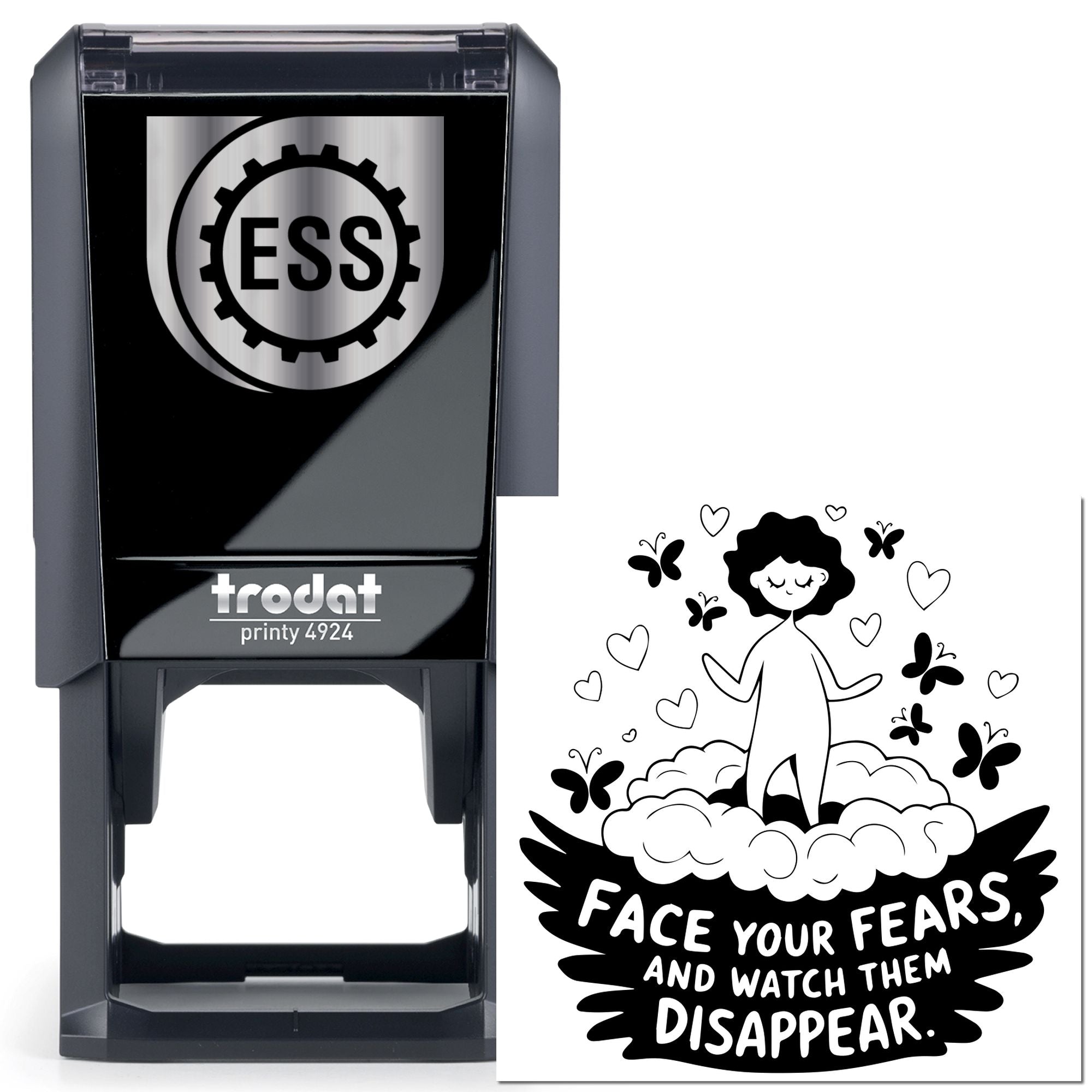 Self-Inking Courage Cloud Tag Stamp