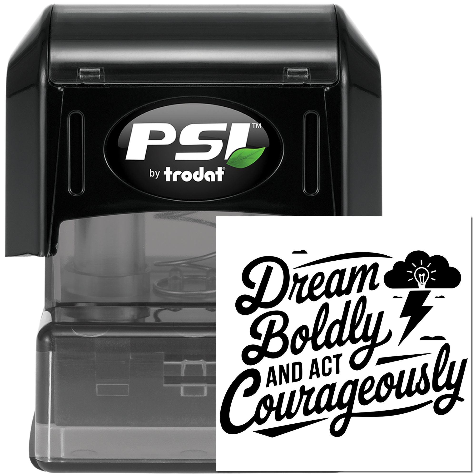 Pre-Inked Dream Boldly Courageously Tag Stamp