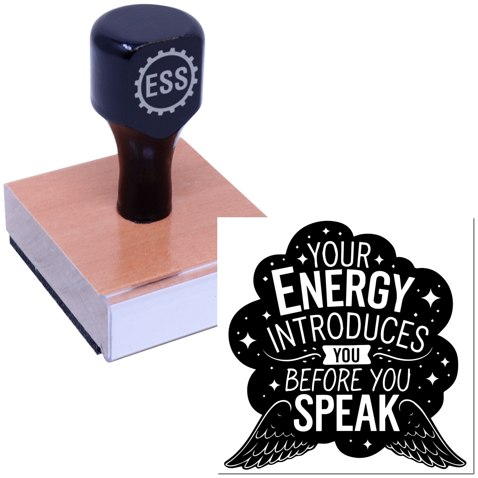 Energy Speaks First Handcraft Rubber Stamp