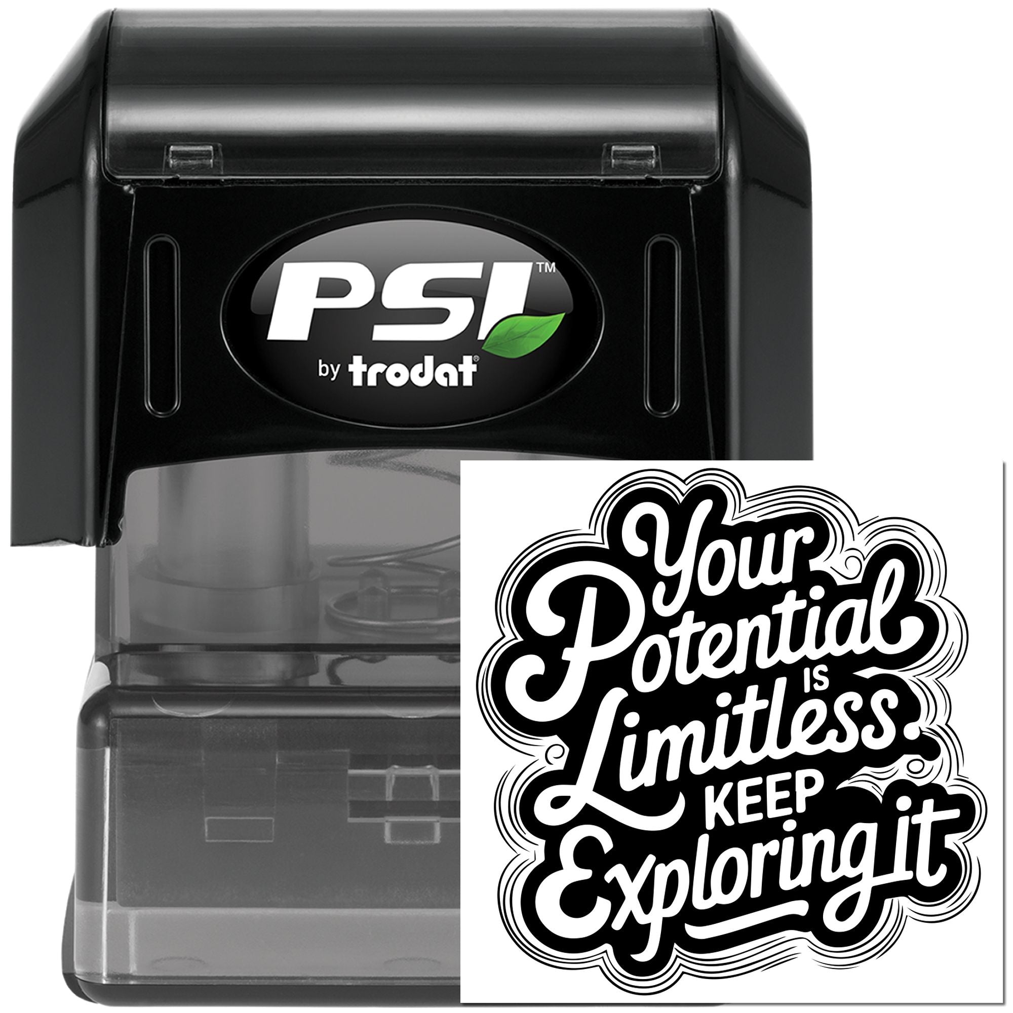 Pre-Inked Limitless Potential Motivation Card Making Stamp