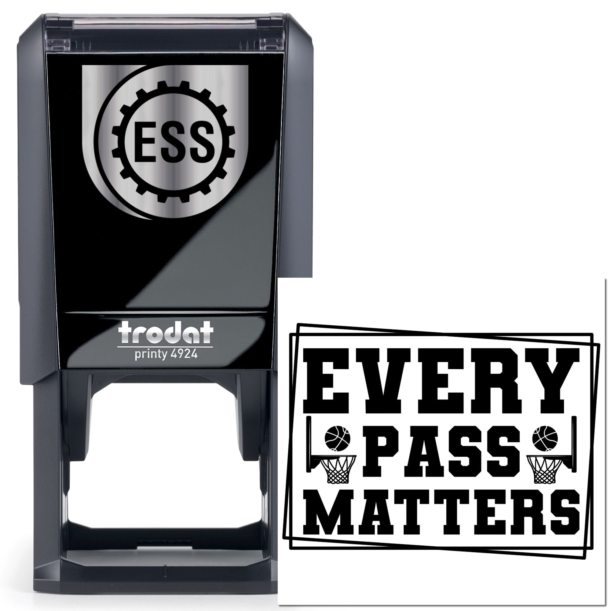 Self-Inking Basketball Matters Mini Card Stamp