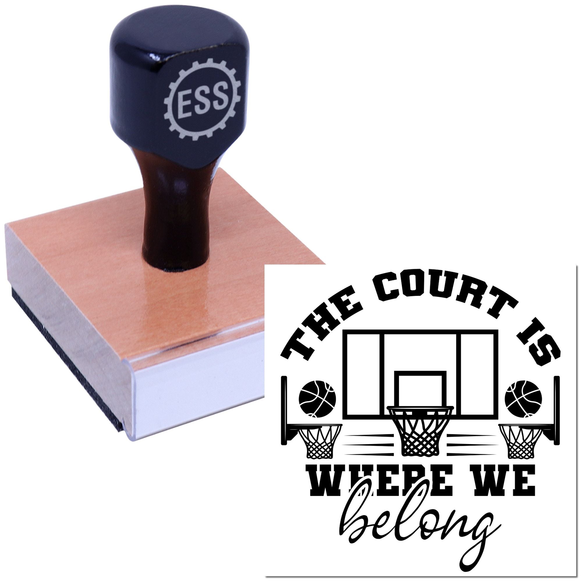 Home Court Home Party Favor Rubber Stamp