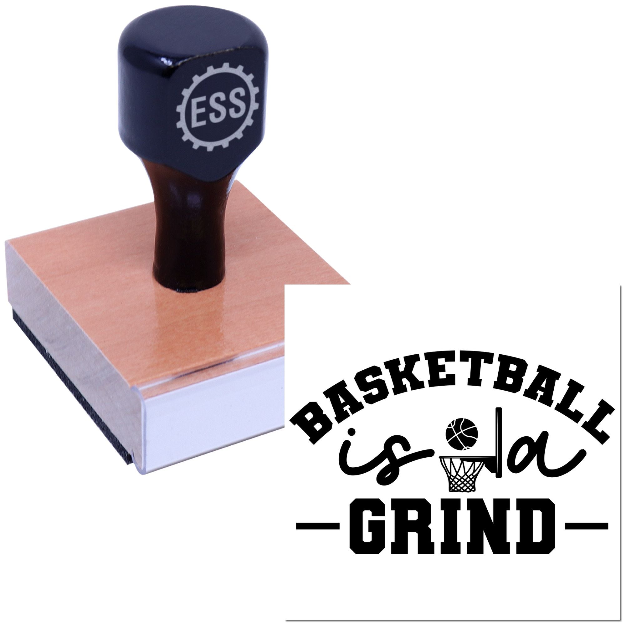 Relentless Hoops Grind Card Rubber Stamp
