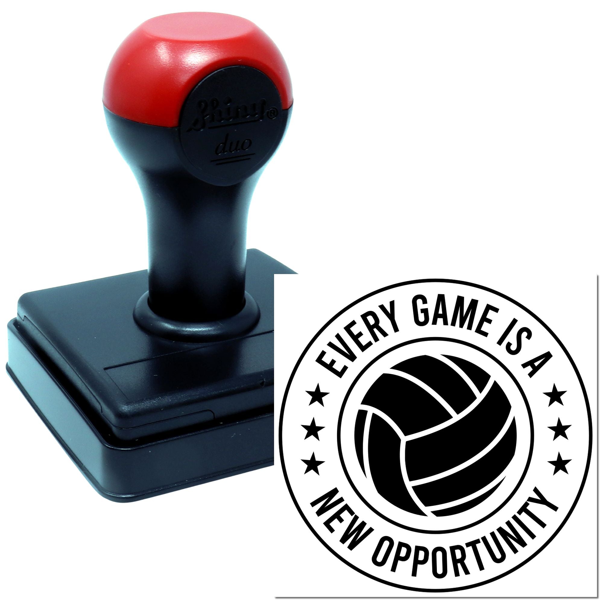 Duo Motivational Volleyball Emblem Fresh Start Hand Stamp