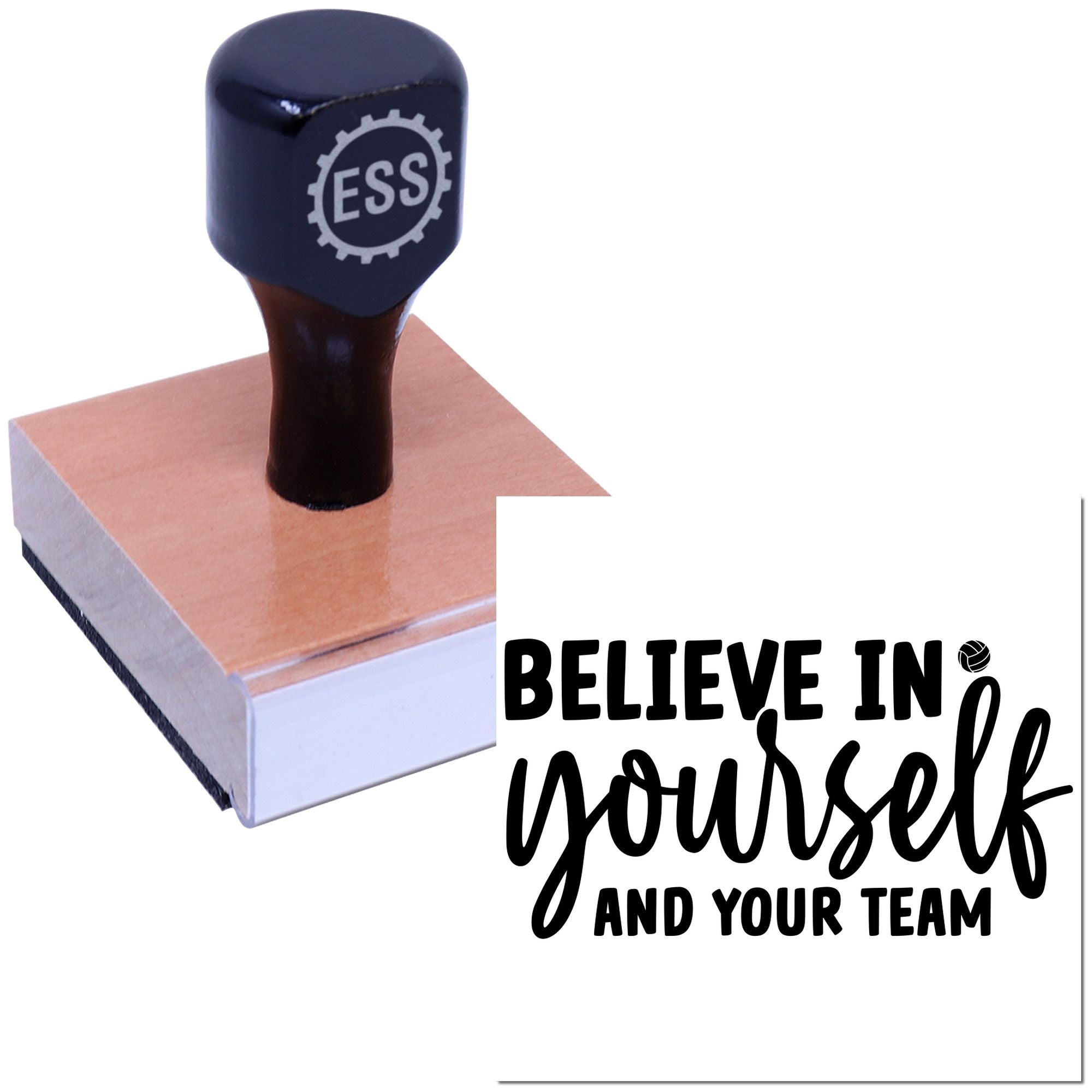 Believe In Teamwork Postcard Rubber Stamp