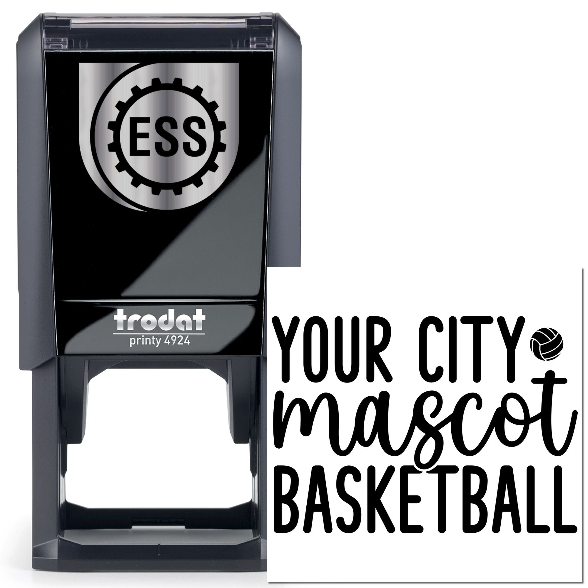 Self-Inking Basketball Mascot Place Card Stamp